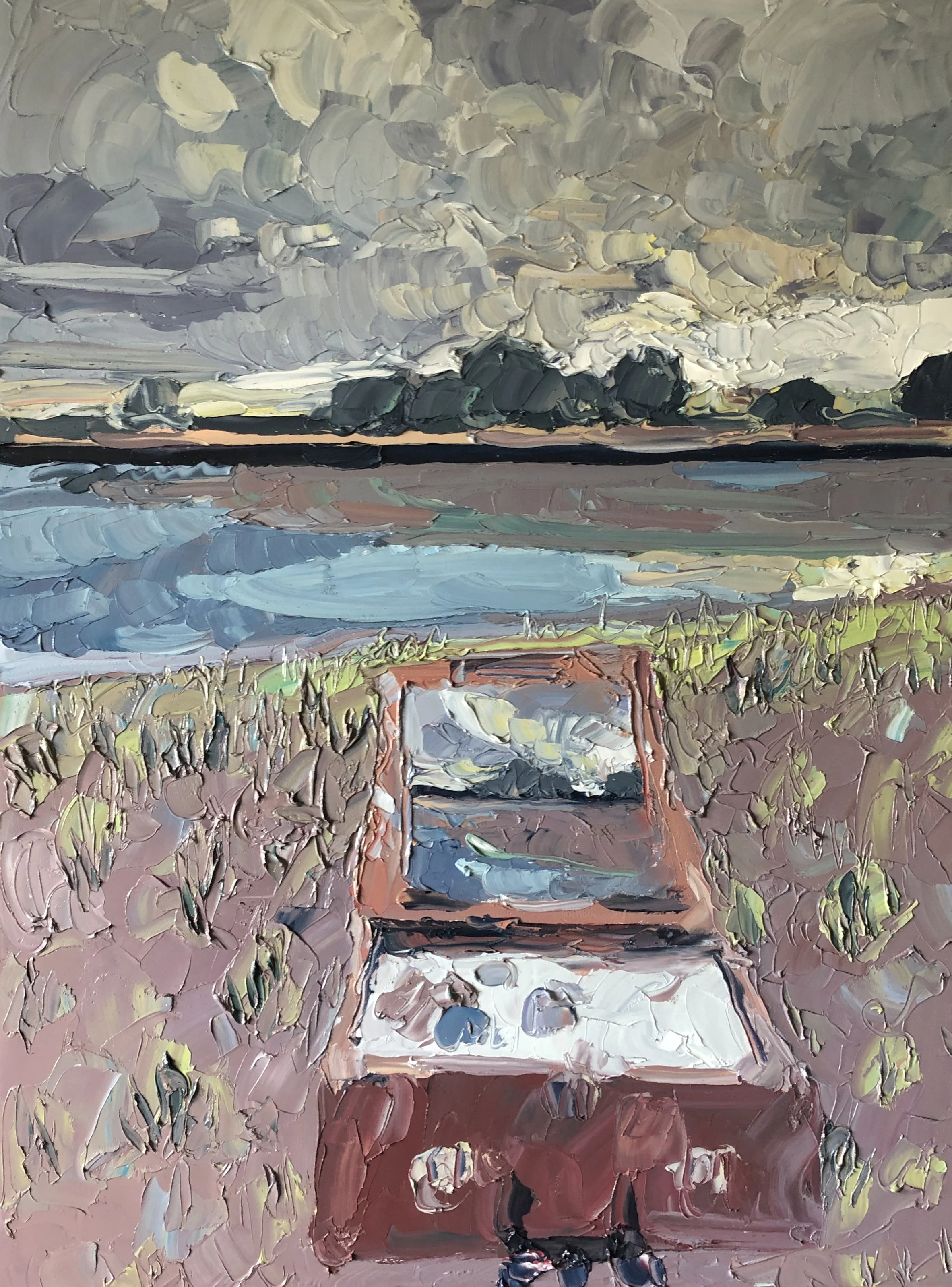"Shorebird Marsh," 36"x48," Watersoluble oil