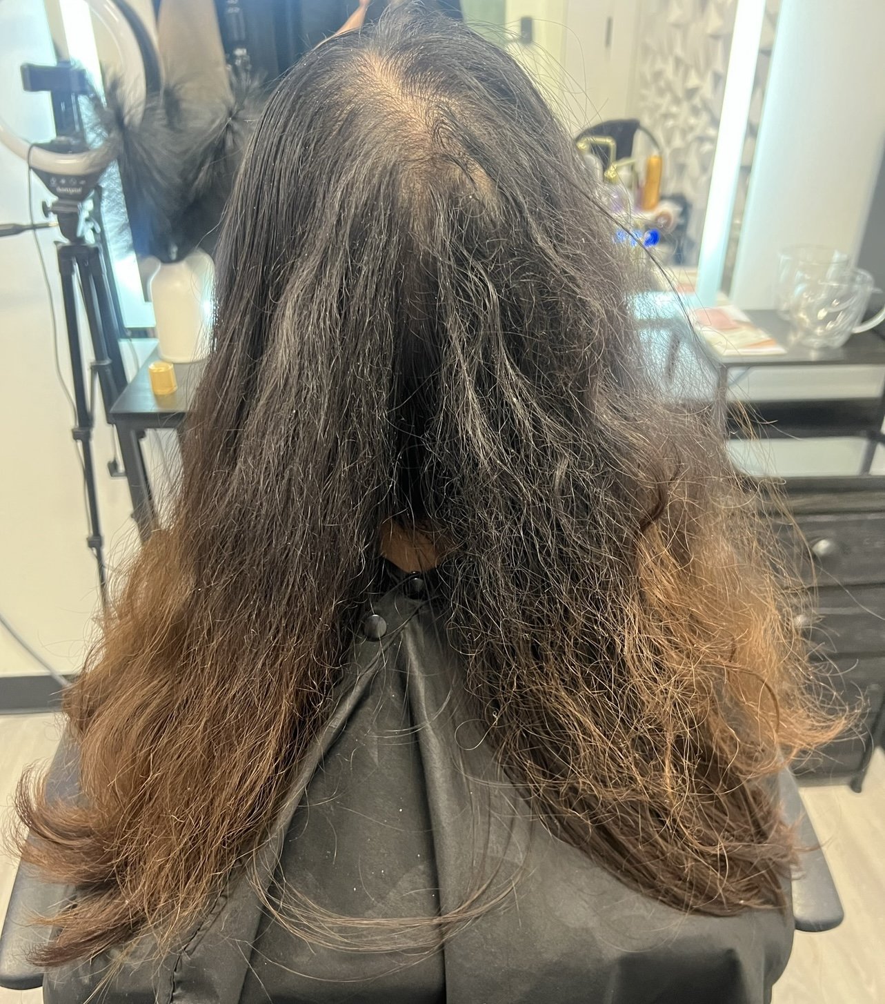 BEFORE- dry and matted hair