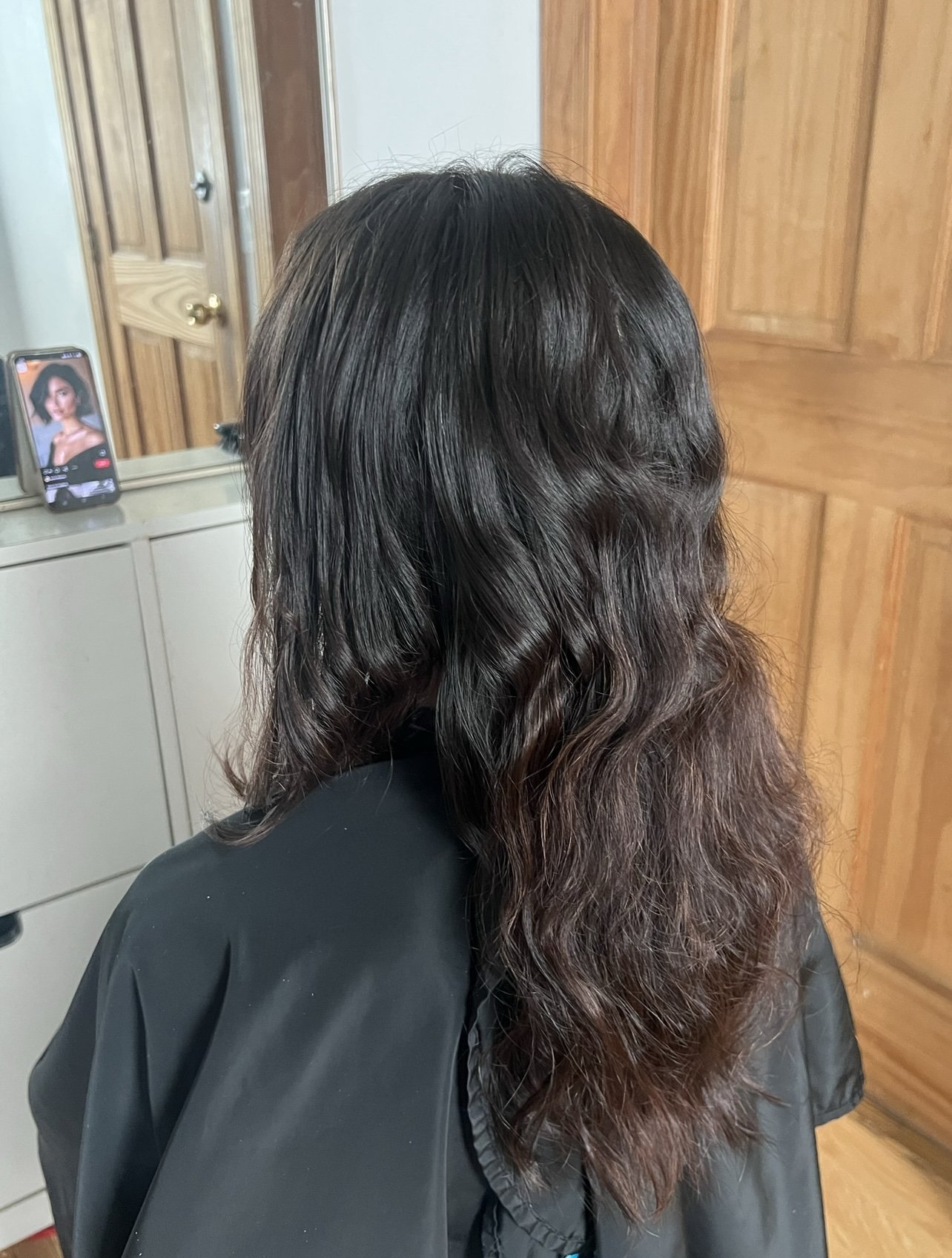 BEFORE- client lost thickness over the years due to stress