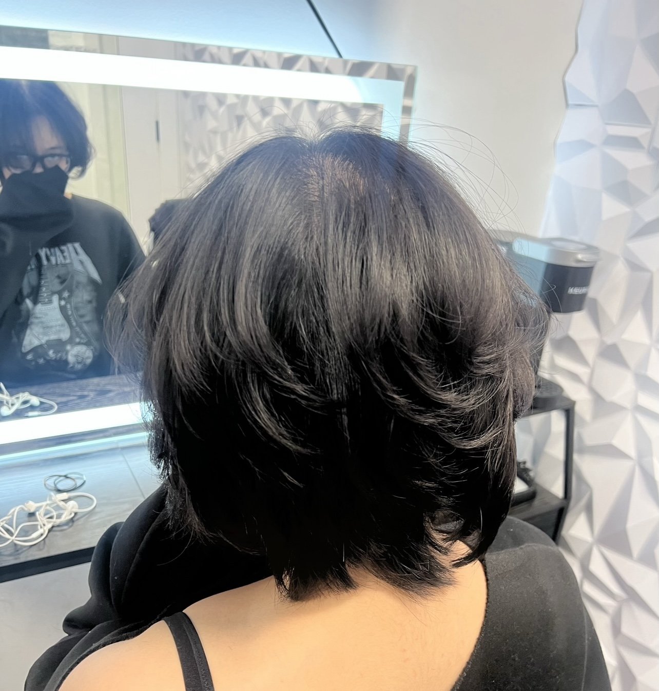 AFTER- short, layered haircut that makes maintenance a lot easier