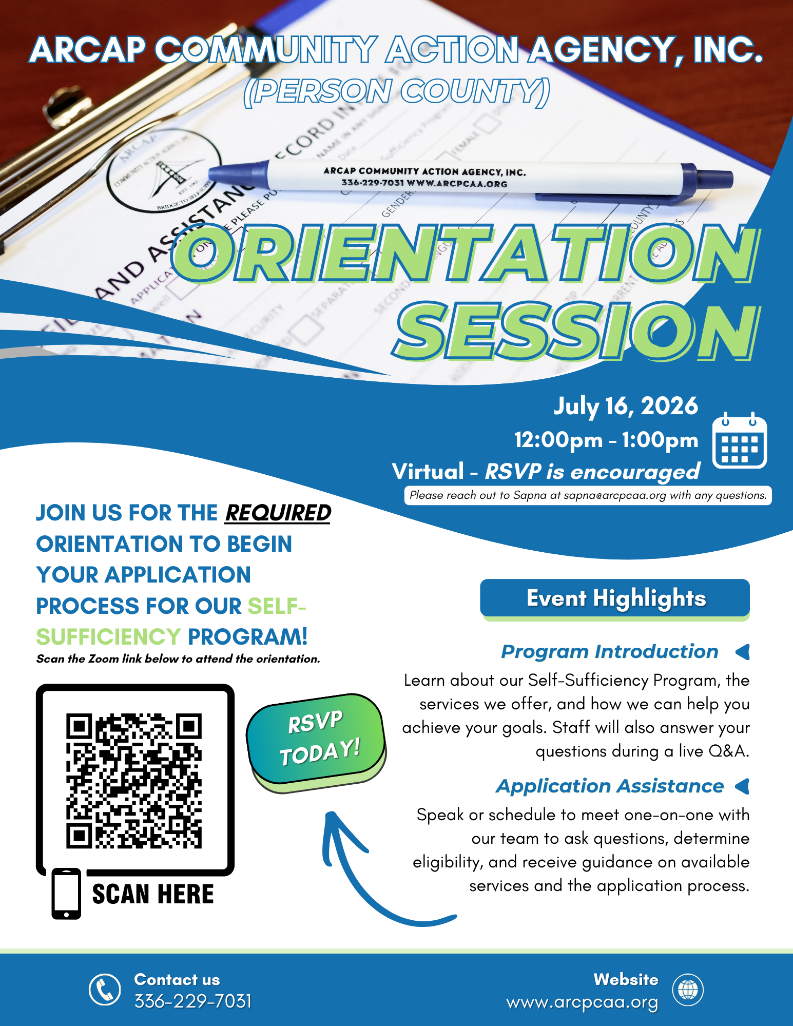 CSBG Self Sufficiency Program Orientation (Person) *ZOOM