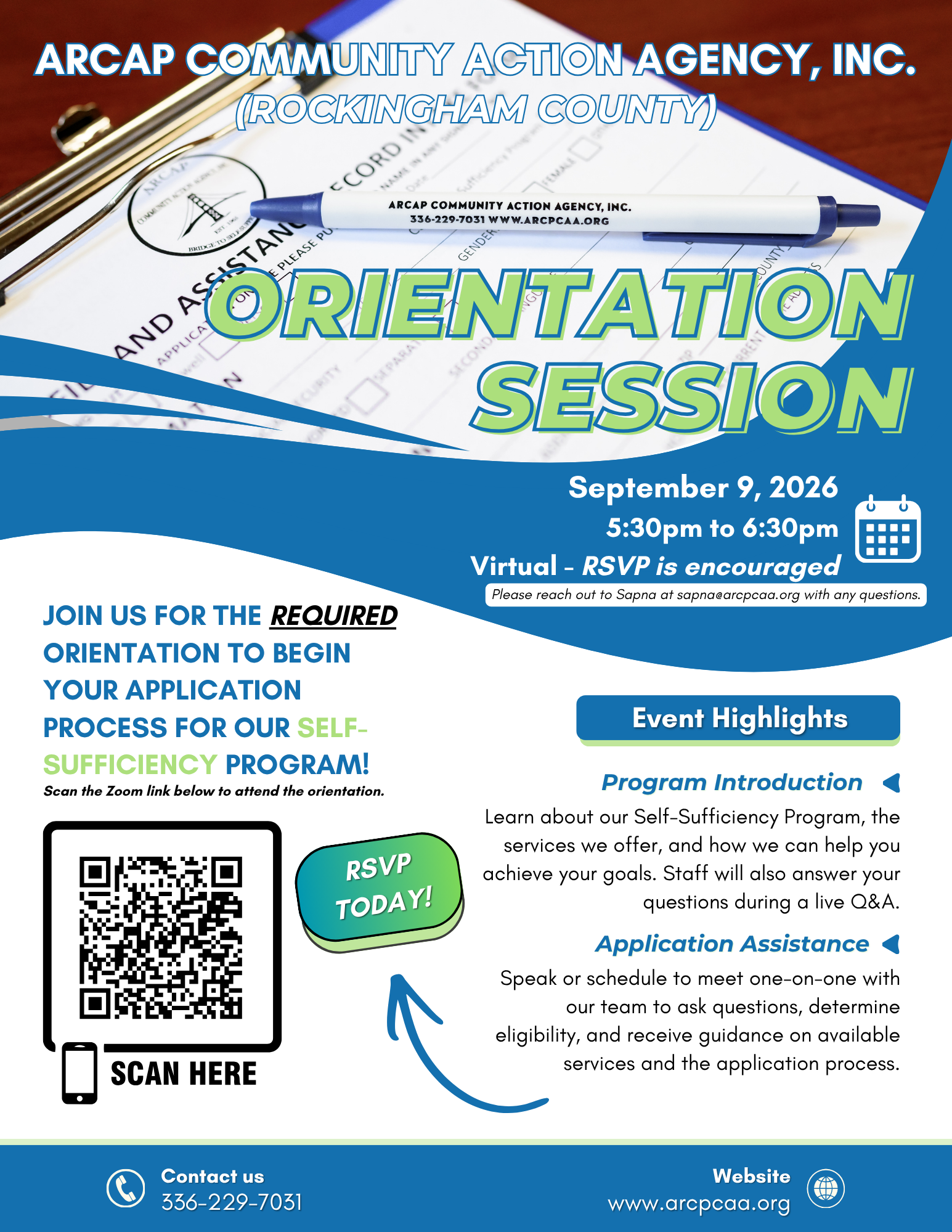 CSBG Self Sufficiency Program Orientation (Rockingham) *ZOOM 