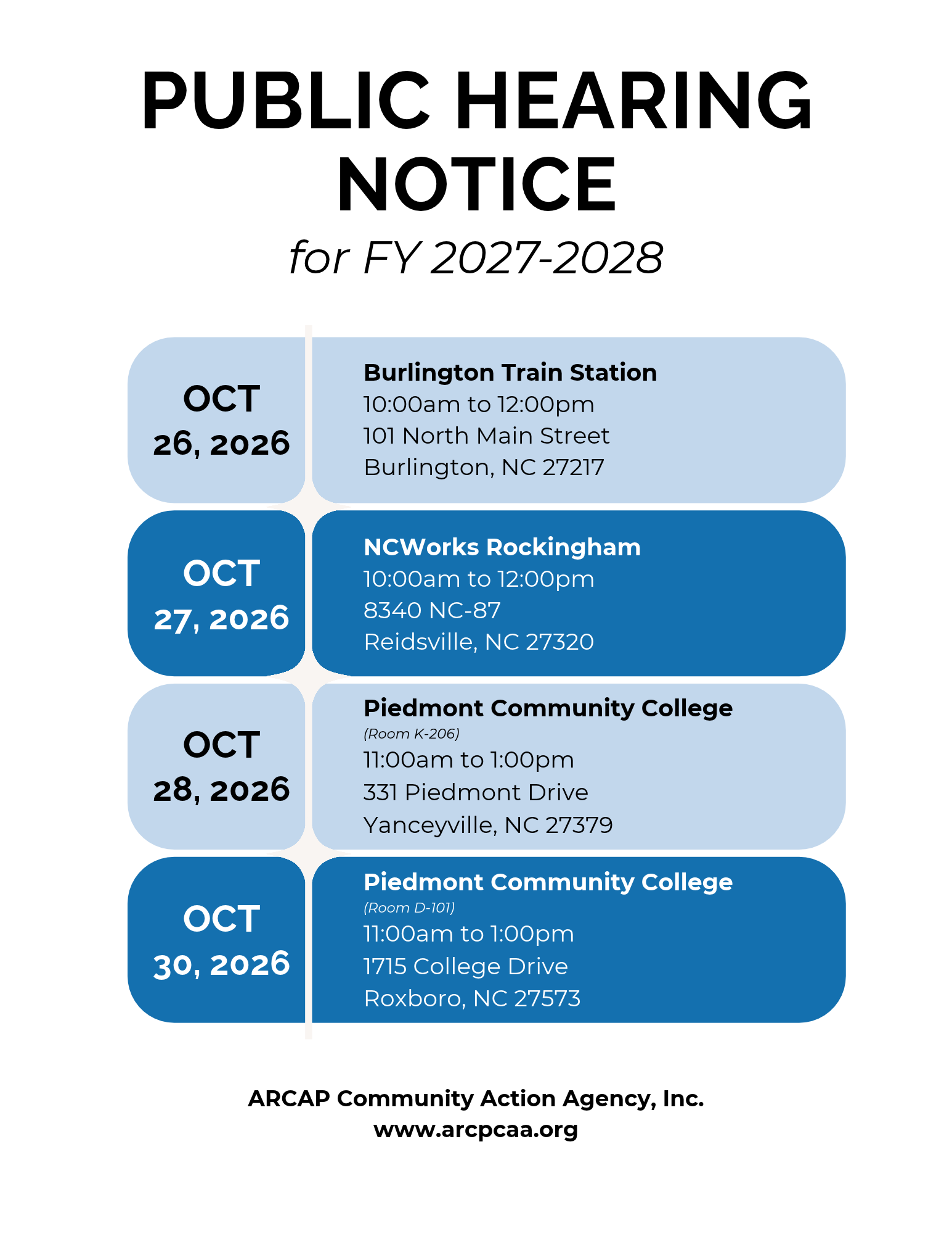 Public Hearing Notice - Alamance County