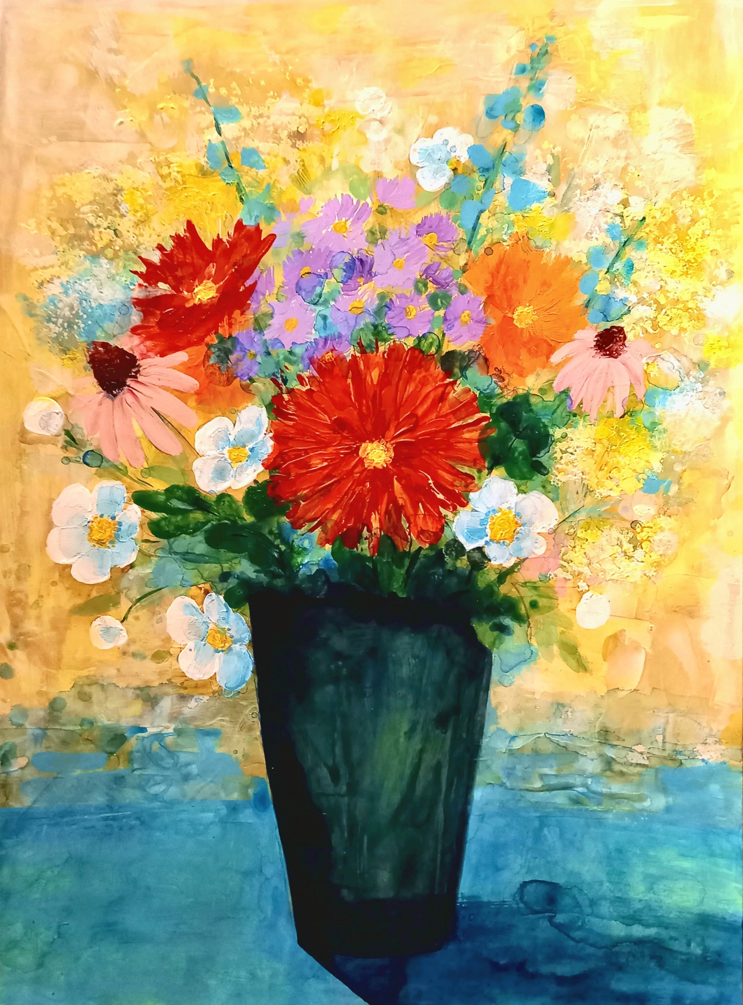 "Dahlia" Acryl Papier 35x50