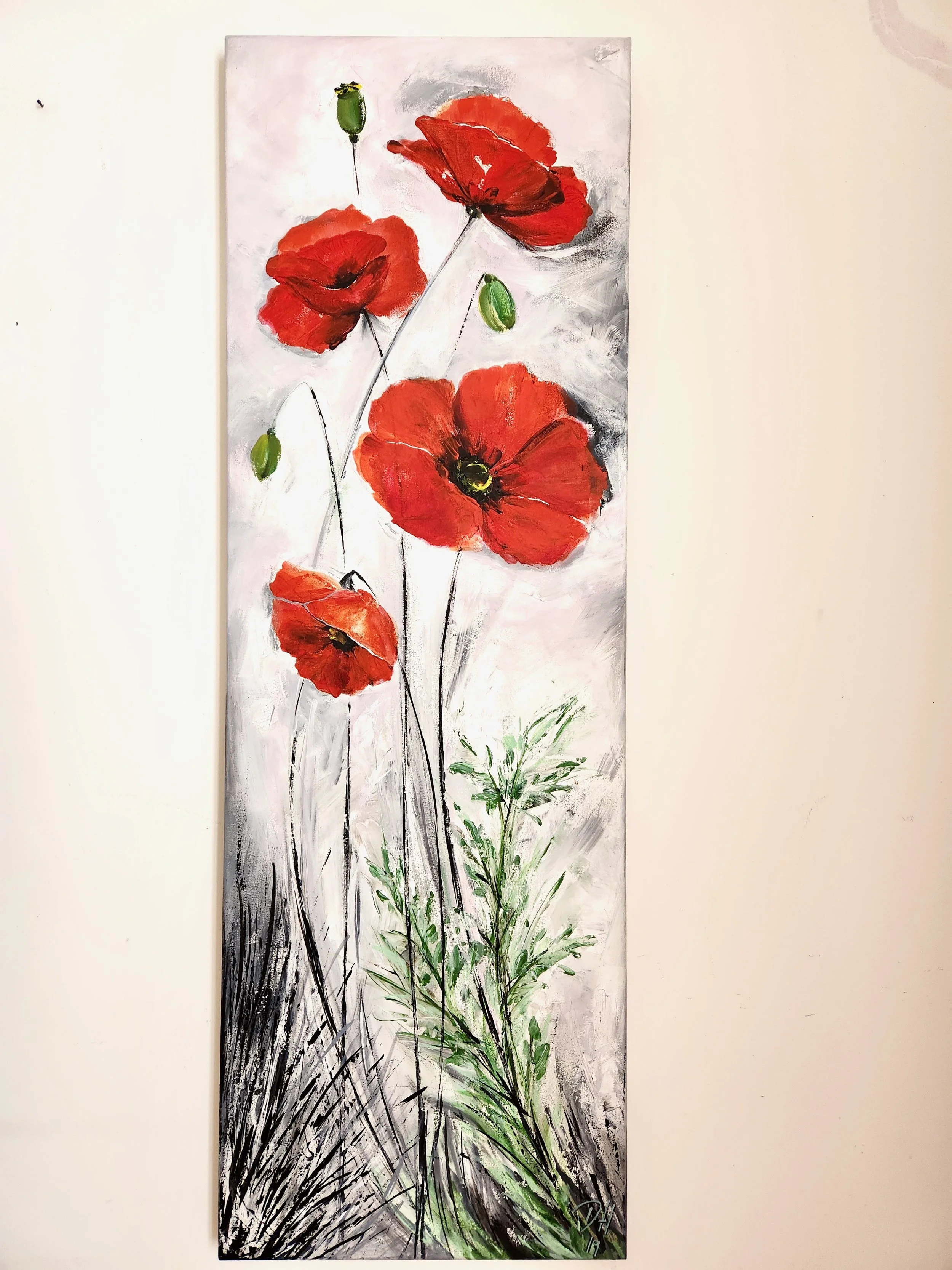 "Coquelicots" Acryl Canvas 40x120x5
