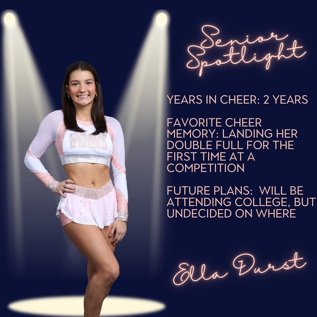 Senior Spotlight Sunday! #allstarcheer #senioryear #allaboutthepack #charlestonsc #seniorspotlight