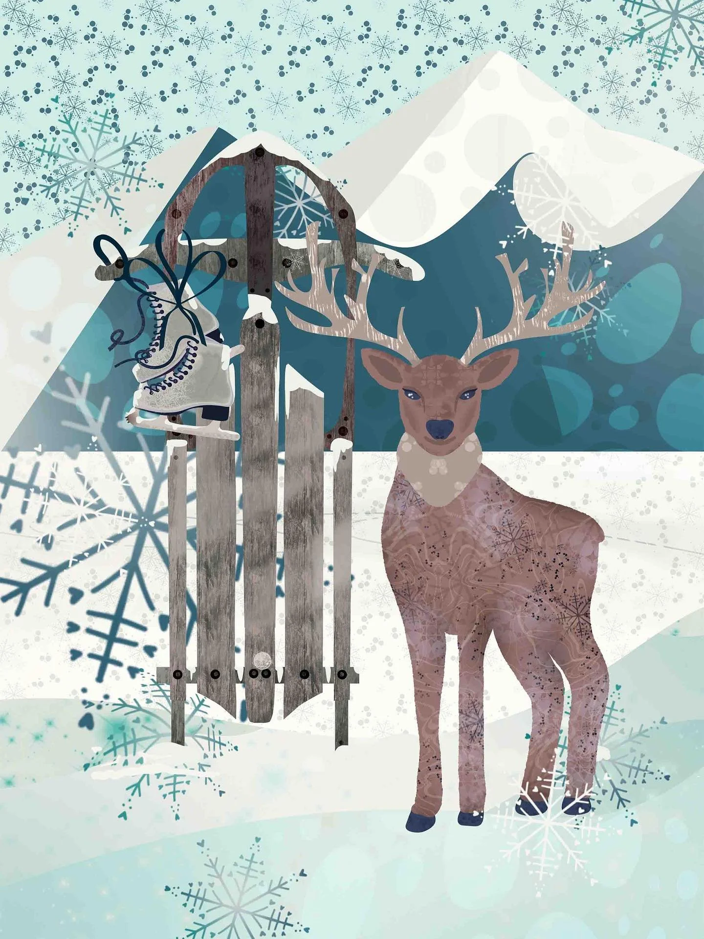 Winter is aproaching in #switzerland #alps one of my illustration dedicated to one of my home country 🧡❤️ #collection #patterncollection #illustration