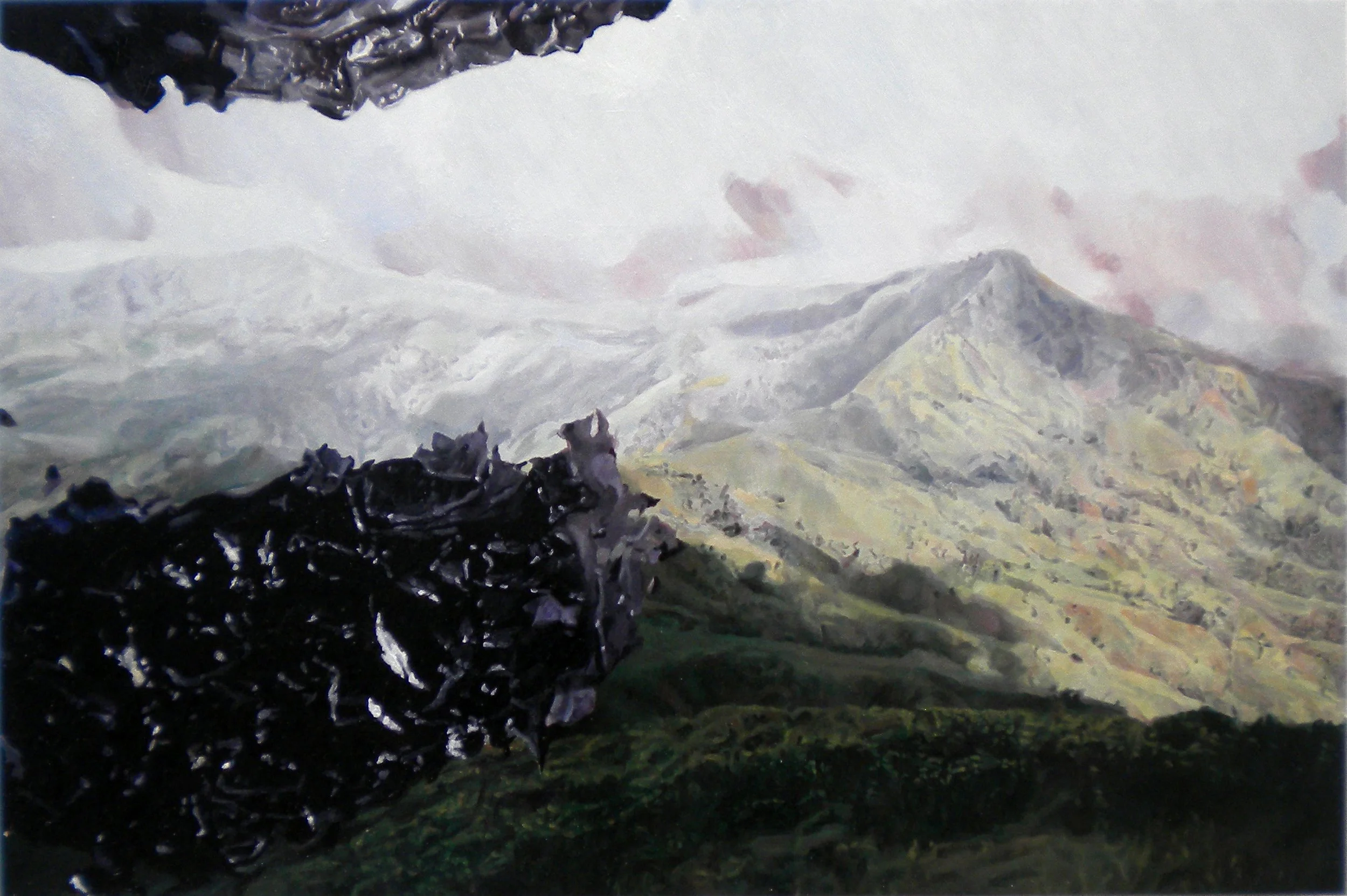"Grüner Berg", 40 x 60 cm, Öl auf Holz, 2012