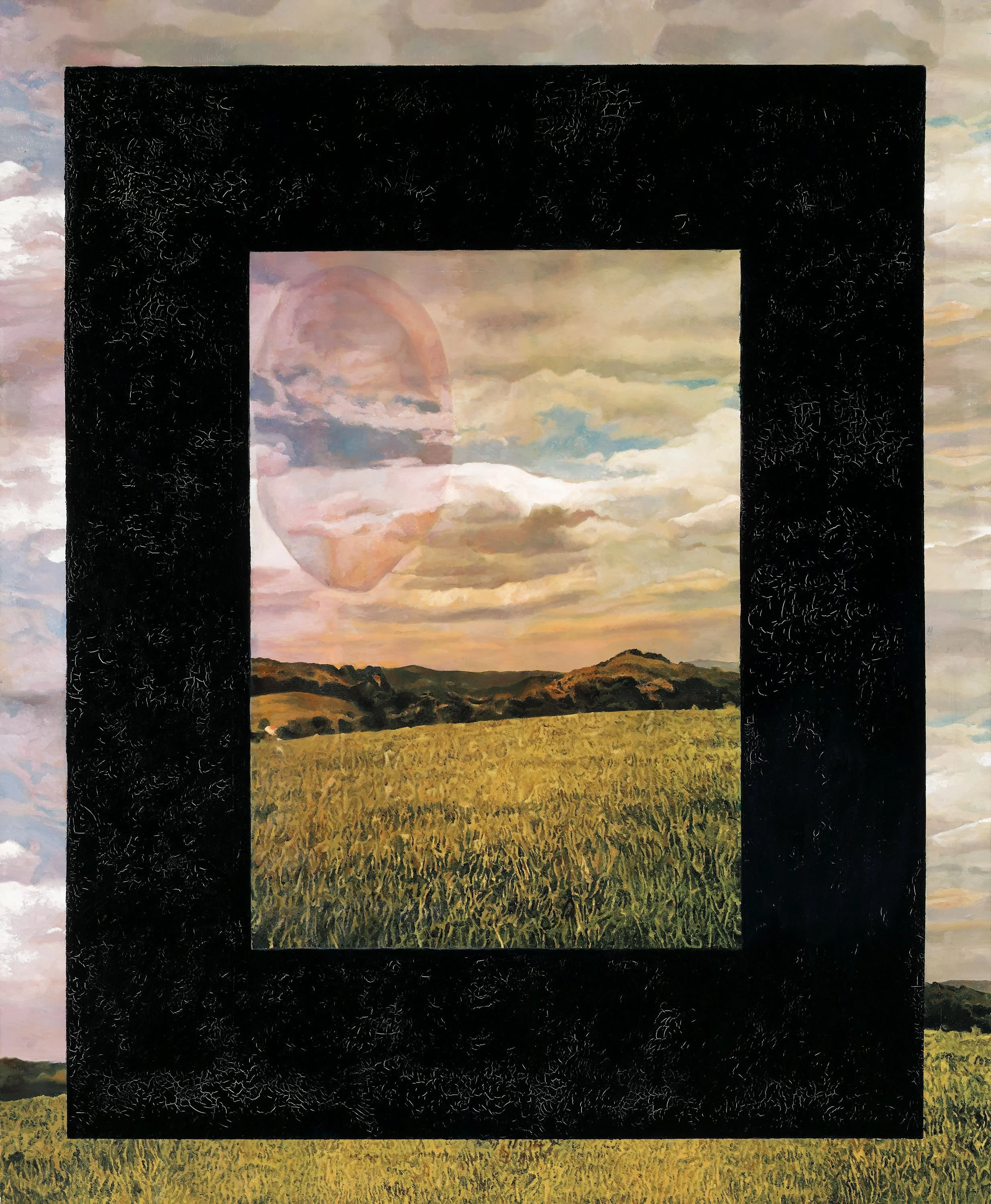 "Landschaft mit großem Ohr",  102 x 84 cm, Öl auf Holz, 2022