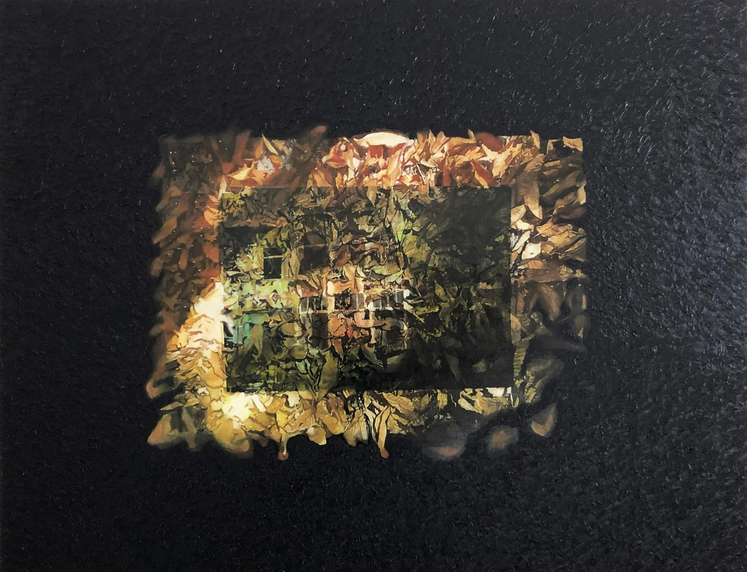 "Verwildert", 70 x 90 cm, Öl auf Holz, 2025