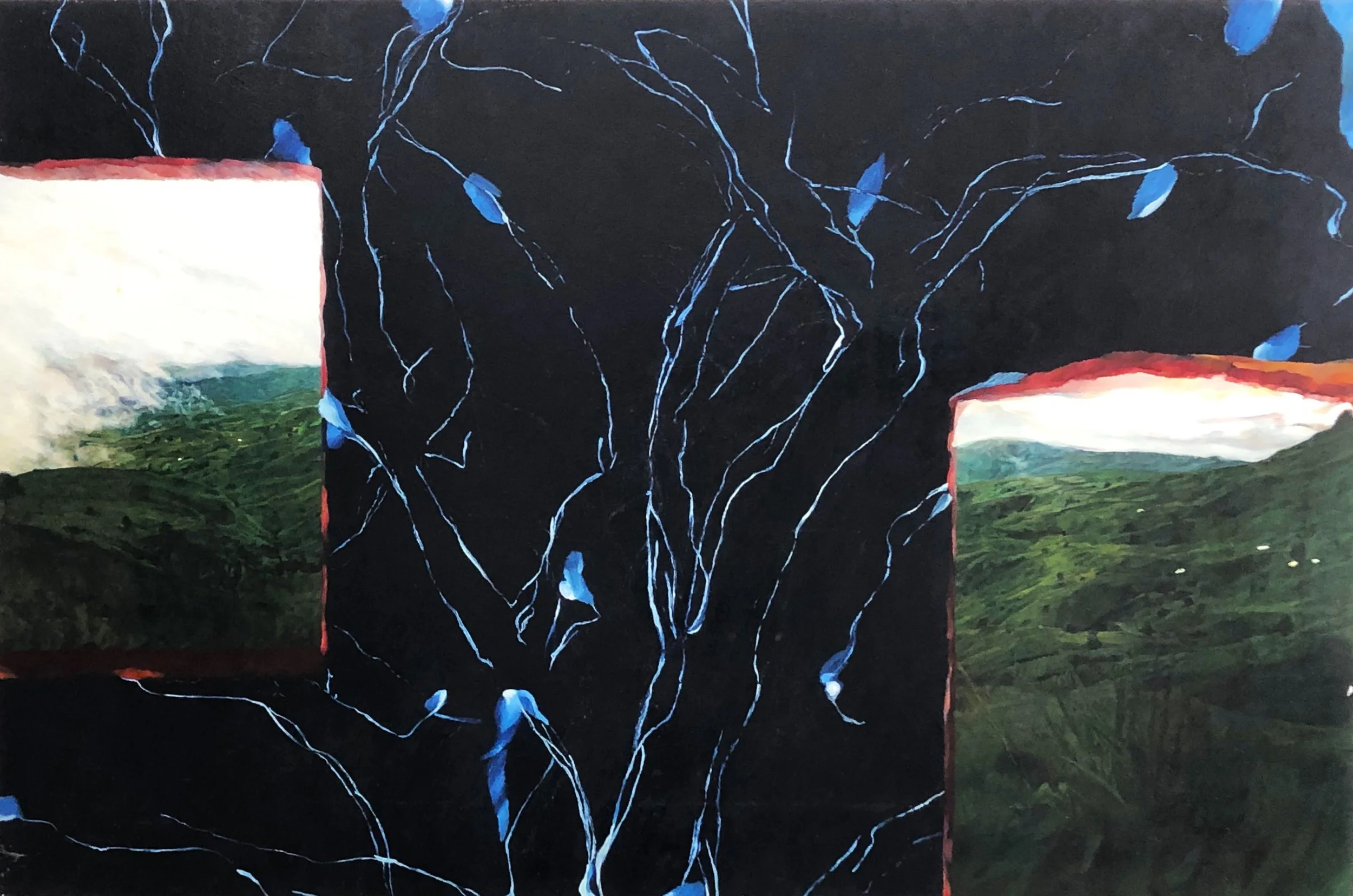 "Afrikanische Landschaft", 86 x 130 cm, Öl auf Holz, 2009