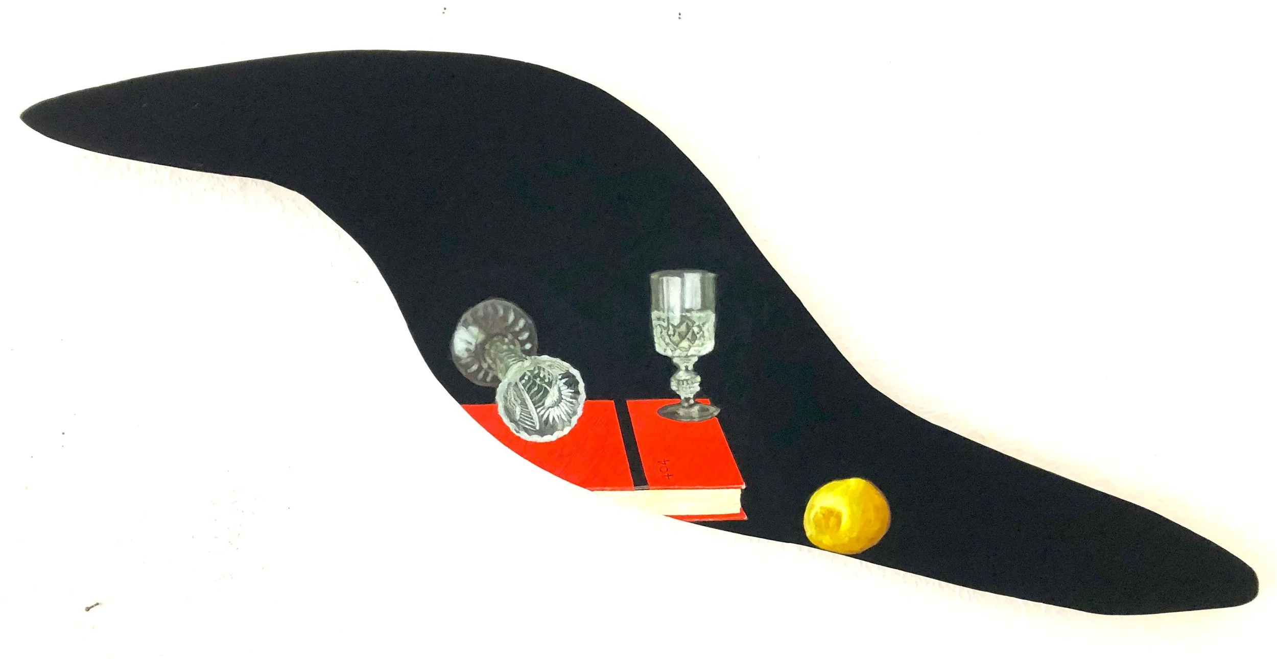 "Nach Lage der Dinge" , 37 x 98 cm, Öl und Mineralfarbe auf Holz, 2025
