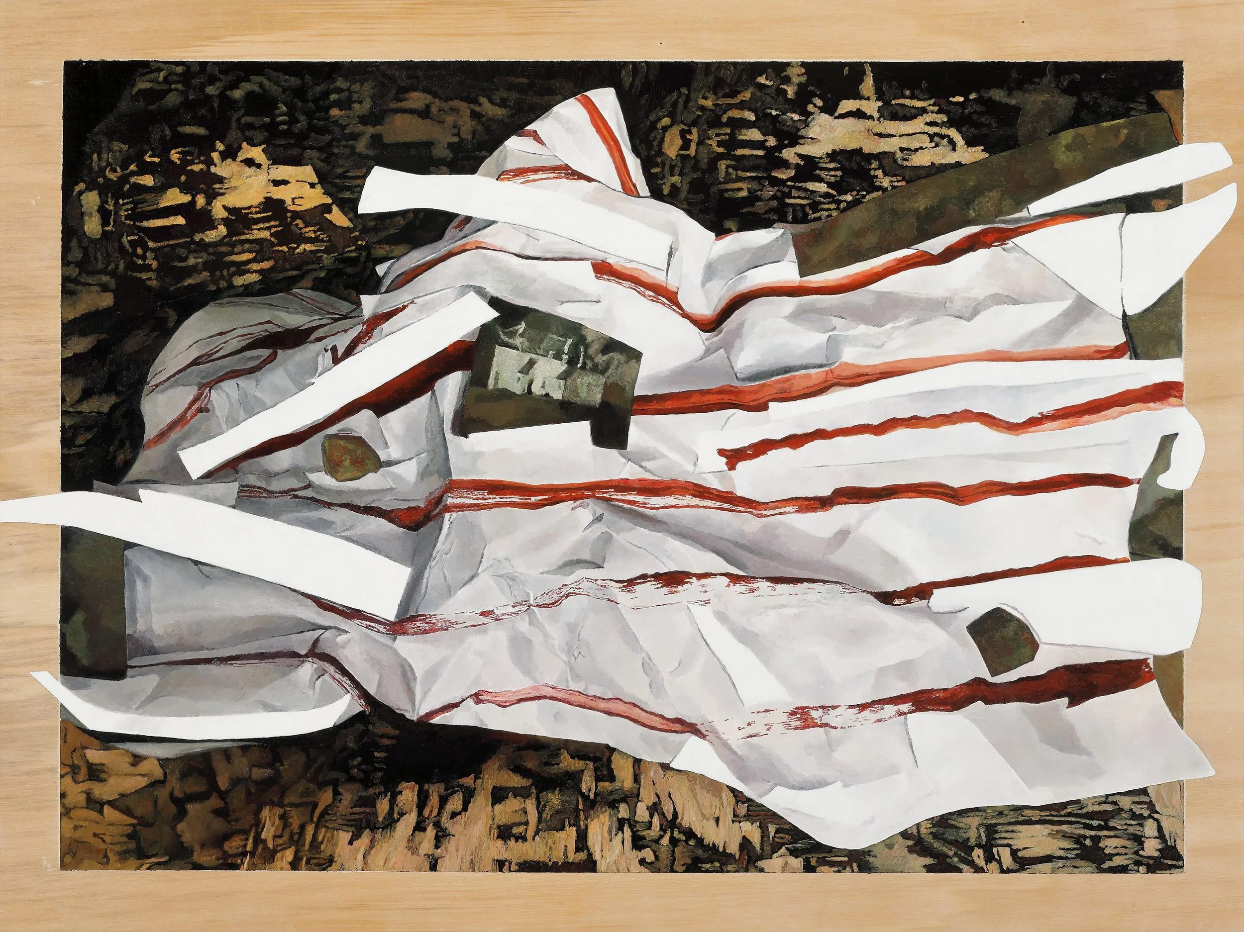 "Schutzhütte",  75 x 100 cm, Öl auf Holz, 2022