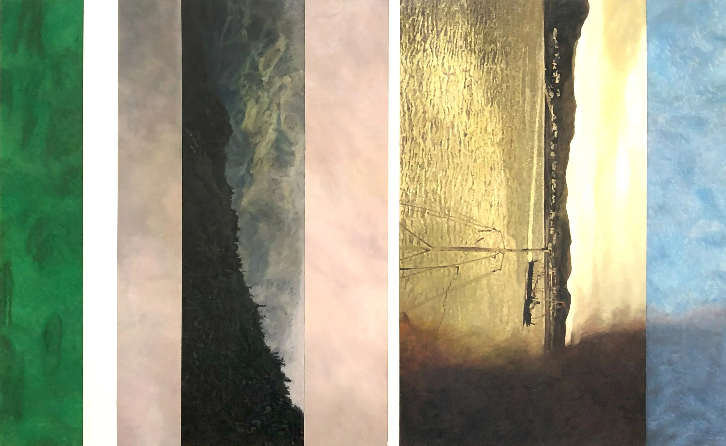"Fähre", 80 x 130 cm, Öl auf Holz, 2024
