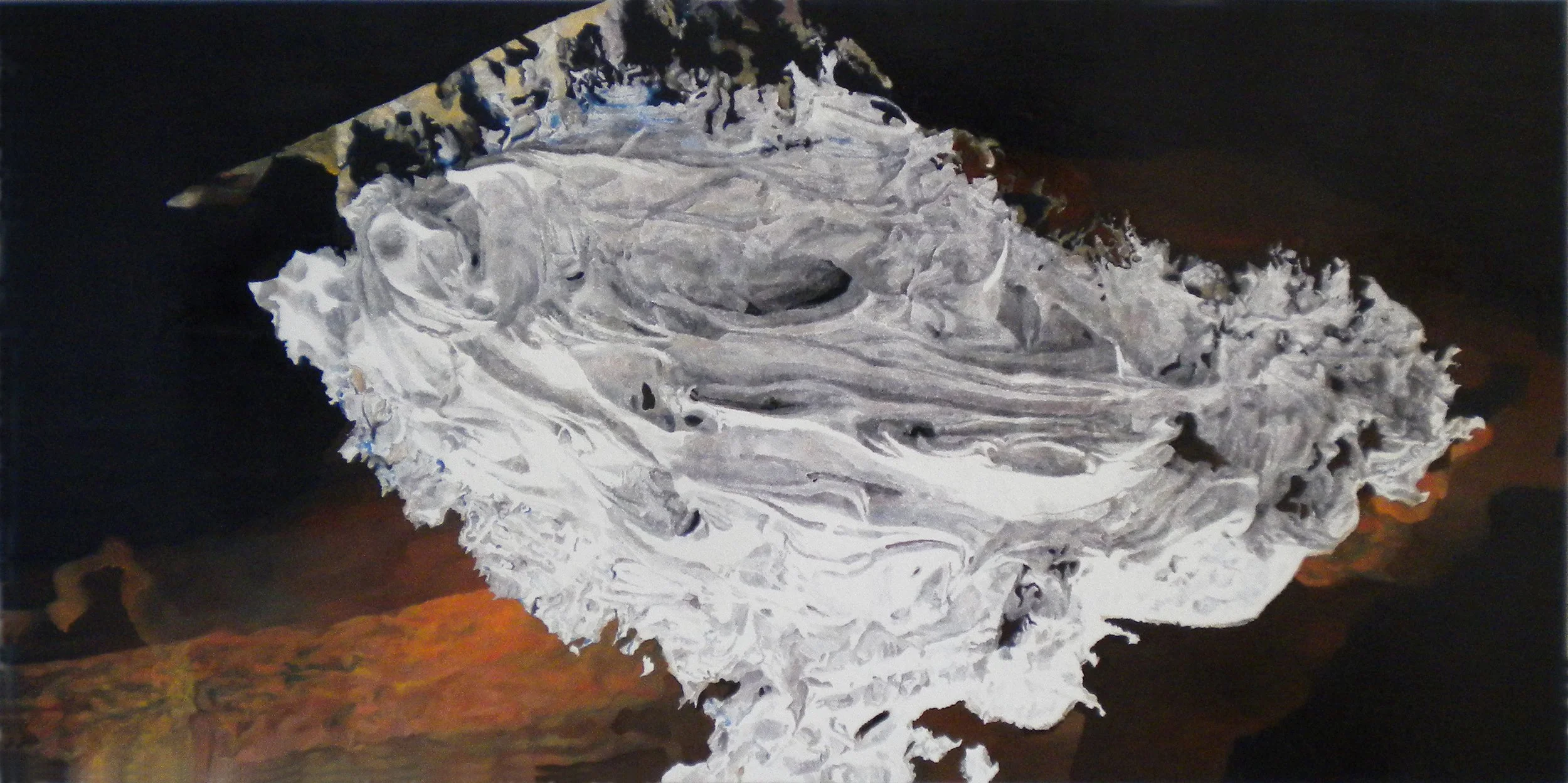 "Großer Weißer",  72 x 144 cm, Öl auf Holz, 2014
