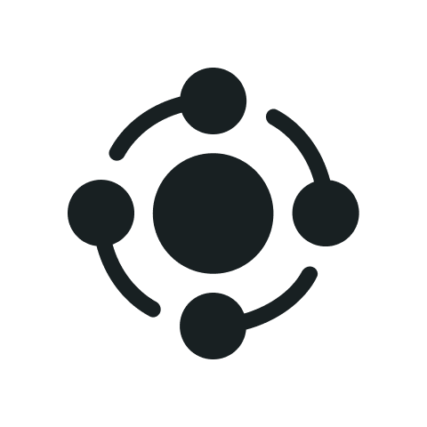 Illustration eines Atommodells mit einem Kern in der Mitte und Elektronen, die ihn umkreisen.