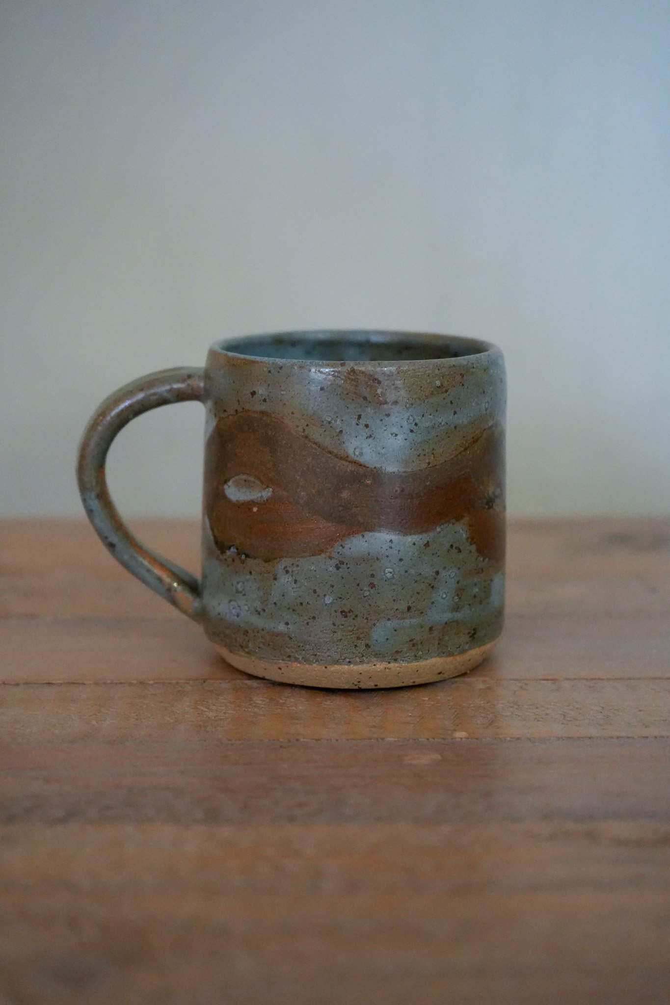 Small Striped Blue Speckled Mug 1