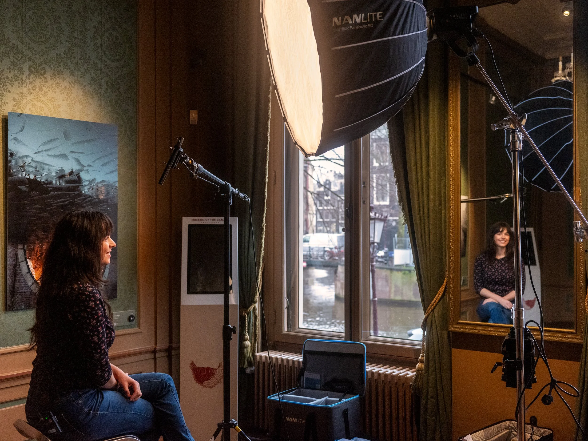 Behind-the-scenes interview setting Marc Driessen Films