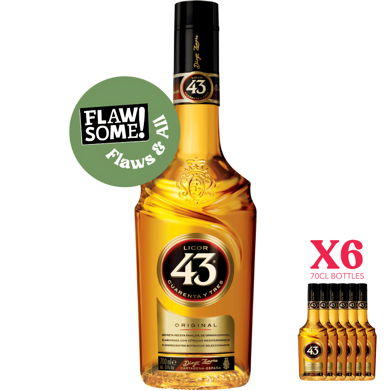 Licor 43 Original 70cl (31.0%) (Case of 6) - FLAWS & ALL