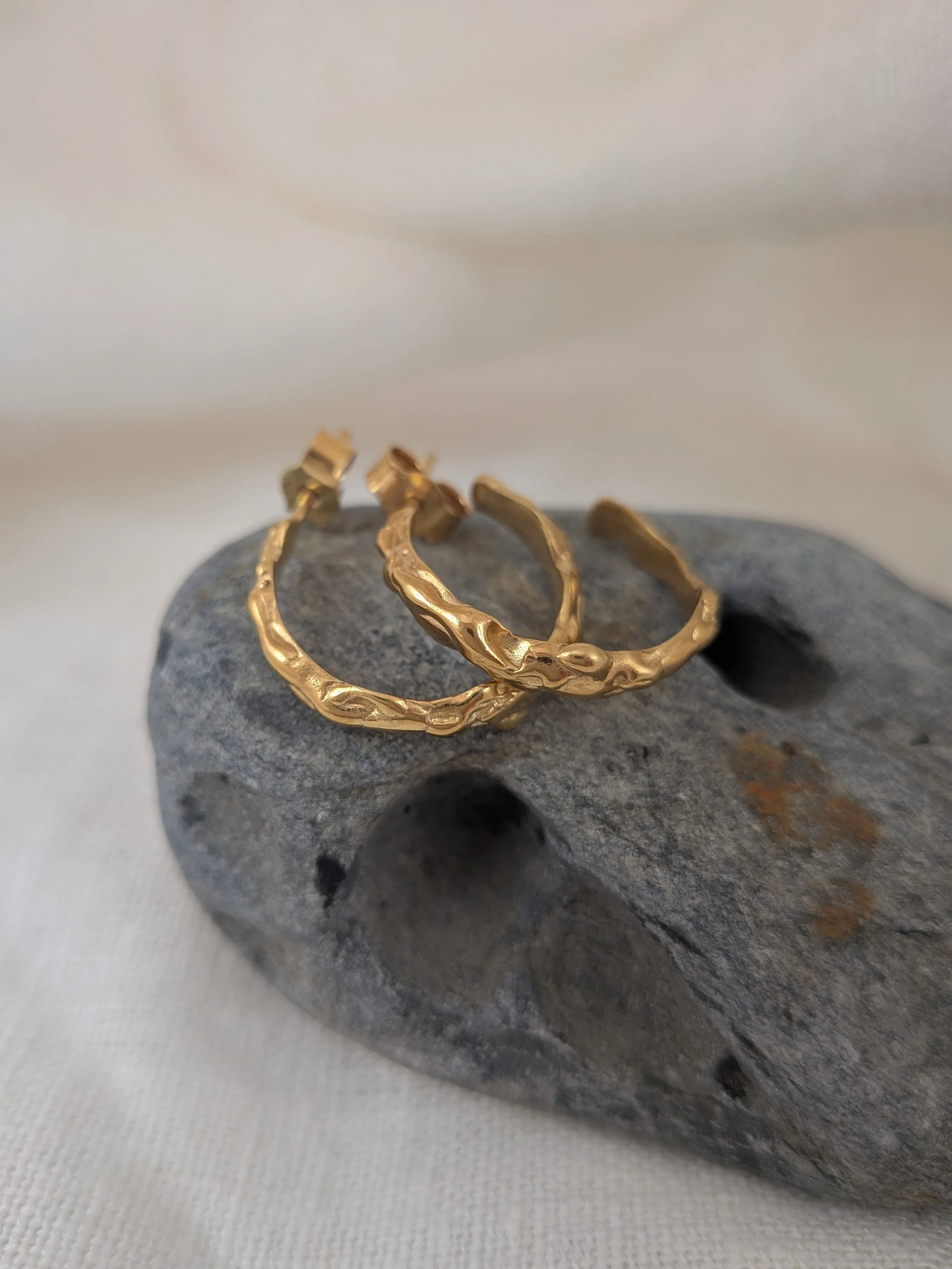 Water Ripple Large Earrings Gold Plated 2.jpg
