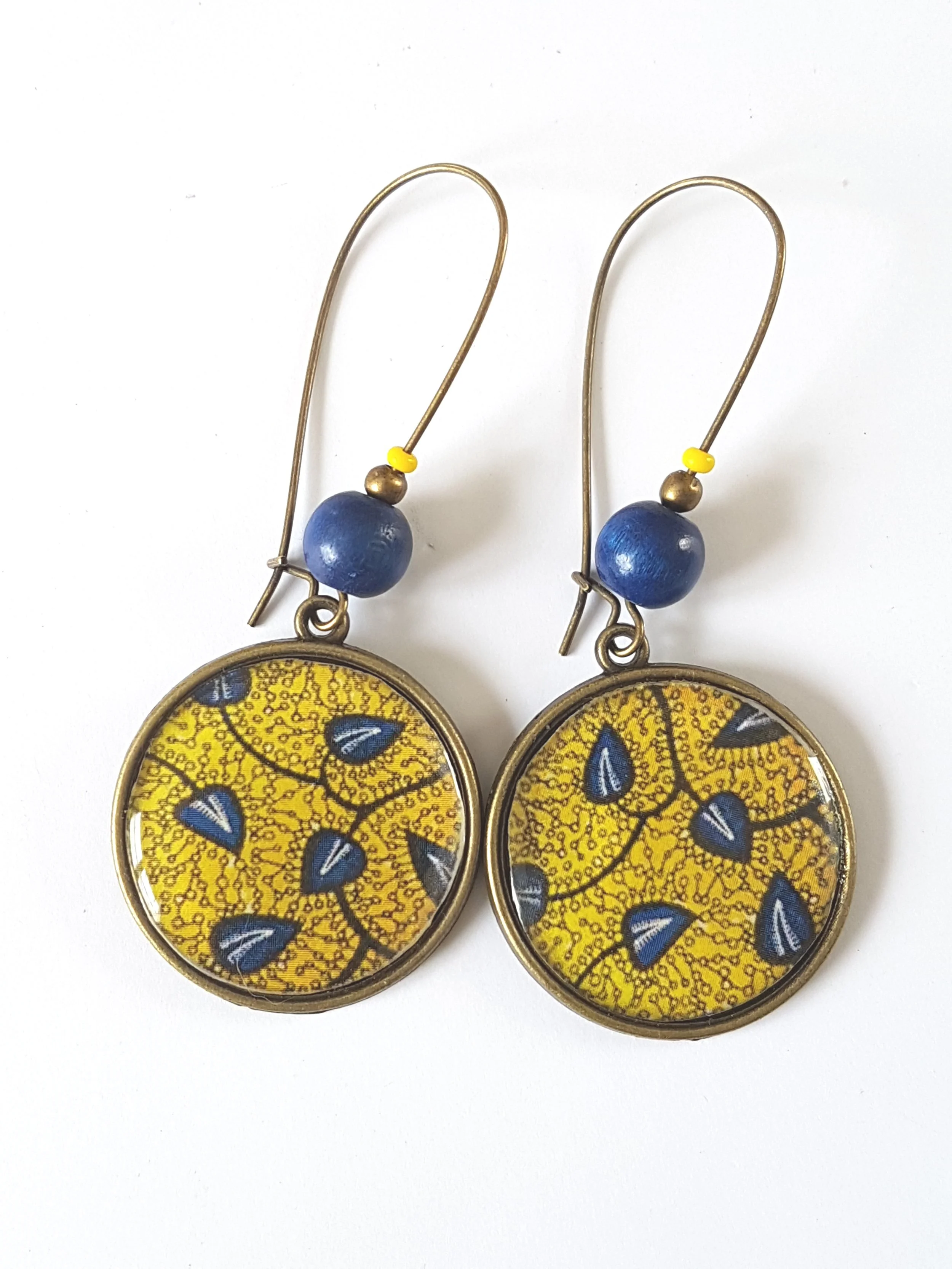 Boucles d'oreilles waxx jaune et bleu FRC