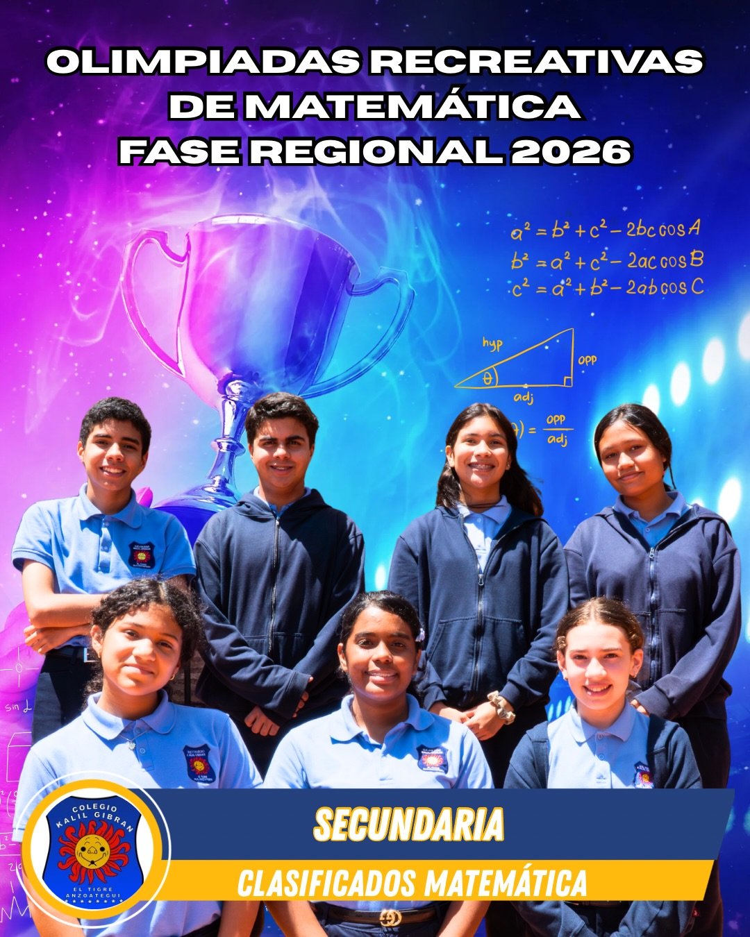 Felicitamos con gran orgullo a nuestros estudiantes de Educaci&oacute;n Media/Secundaria por su destacada clasificaci&oacute;n a la fase regional de las Olimpiadas Recreativas de Matem&aacute;tica y Lengua 2026.

Llegar a esta instancia requiere m&aa