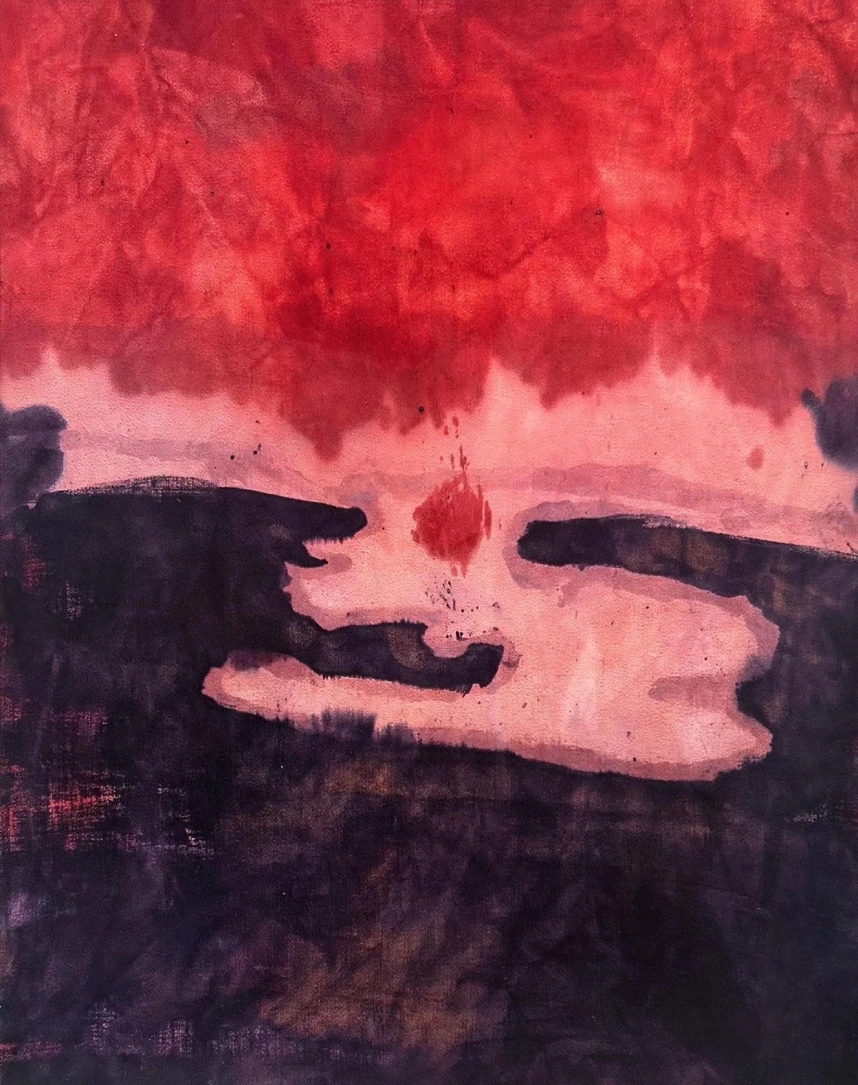 Quinquonce
50 x 61 cm • pièce unique • dessins avec mordants • teinture végétale garance • coton 