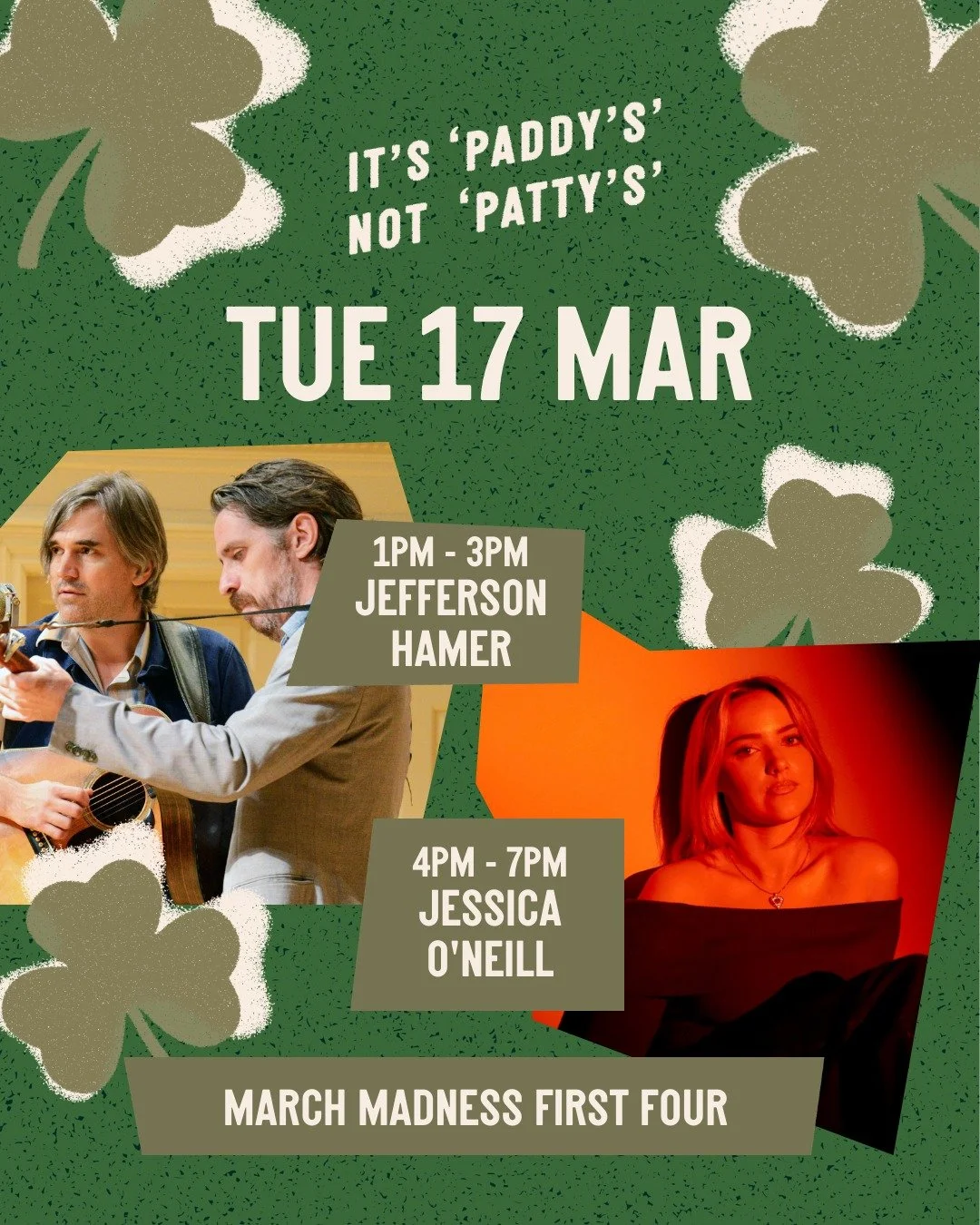 We&rsquo;ve had the Six Nations, March Madness Sunday Selection, an ESPN NY live broadcast, and three live gigs. But we&rsquo;re not done yet.

Celebrate St. Patrick&rsquo;s Day at The Irish Exit with Jefferson Hamer from 1pm - 3pm, Ryan McCombe from