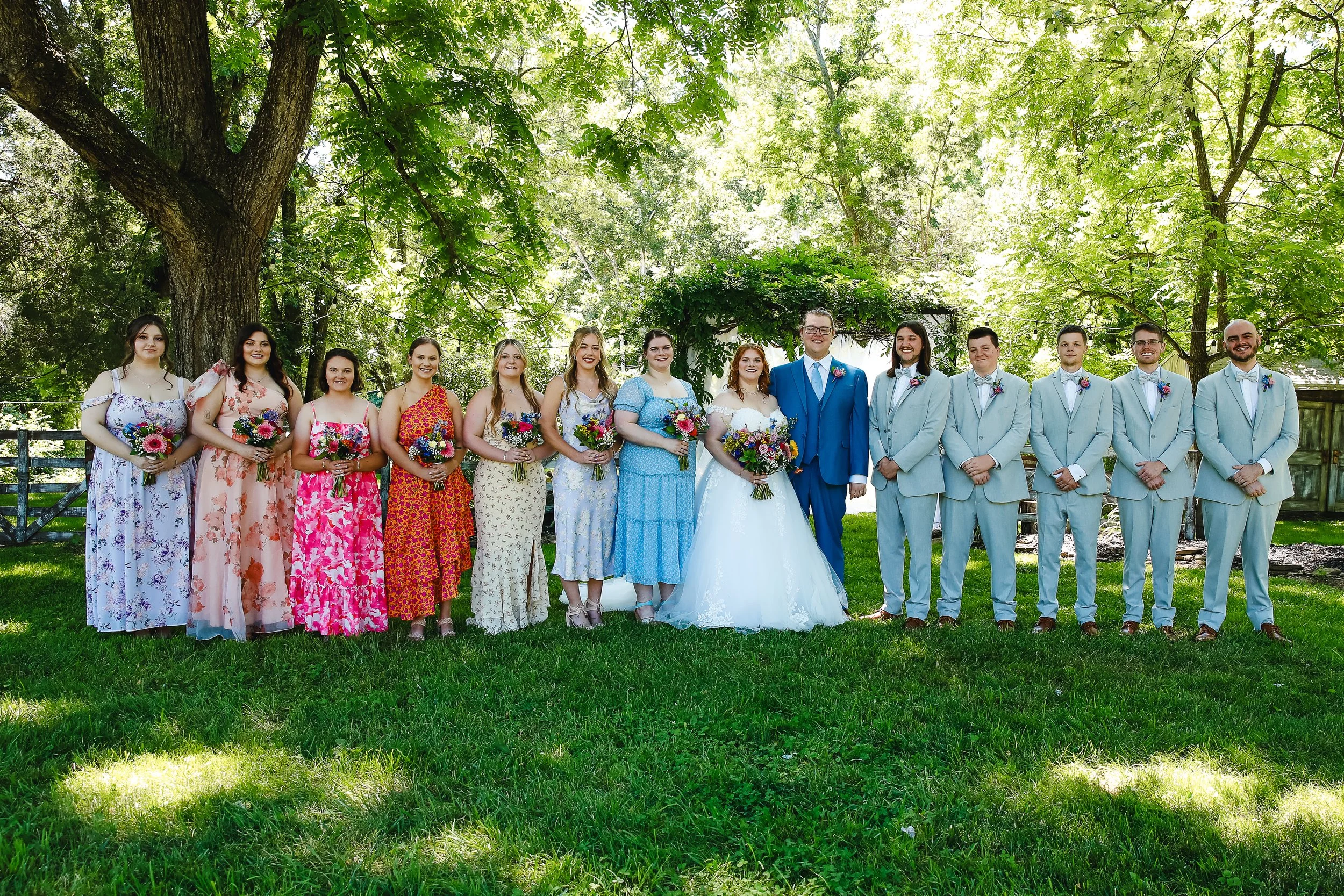 Wildflower wedding, floral bridesmaid dresses,Wedding Venue near me