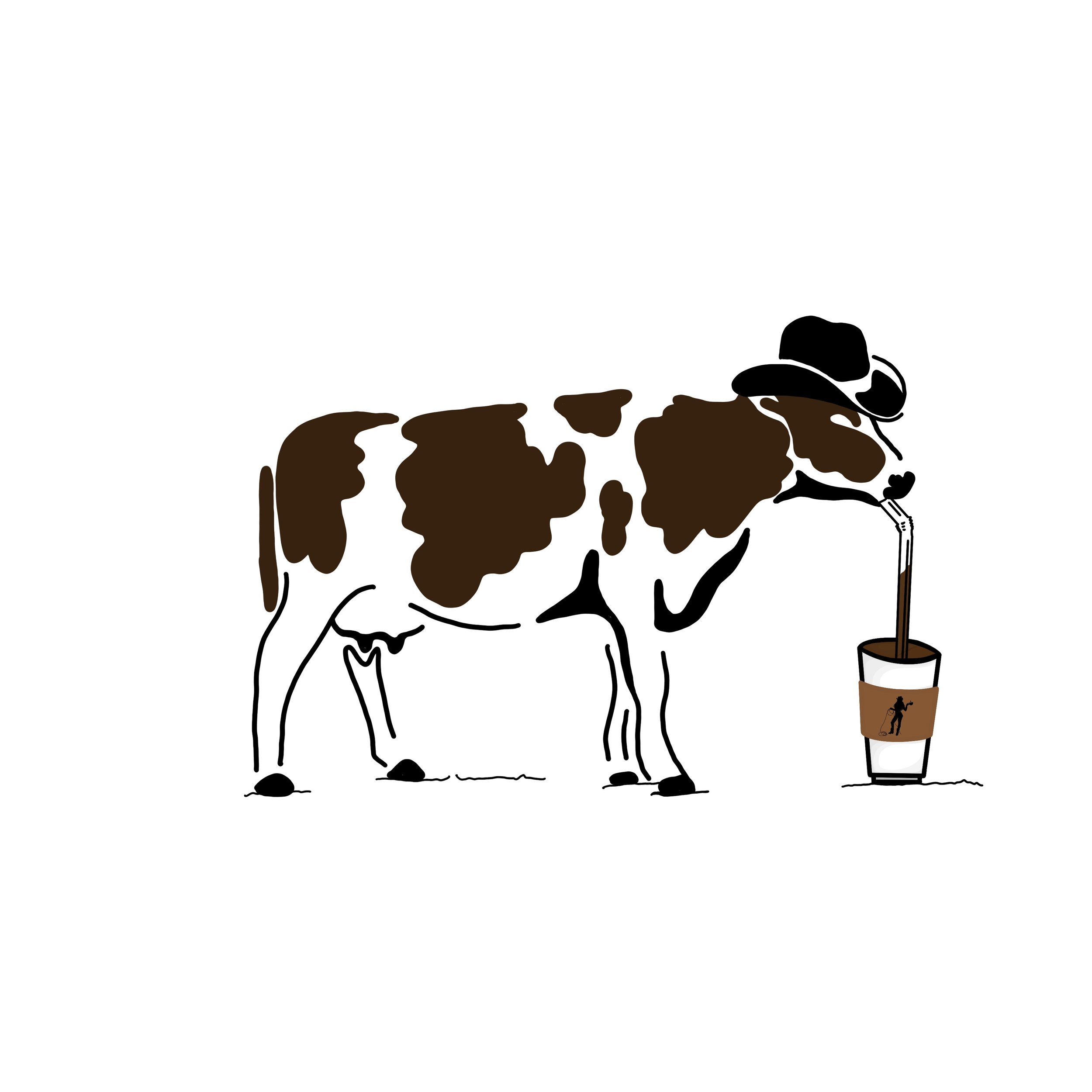 "Cow Sippin'" Sticker
