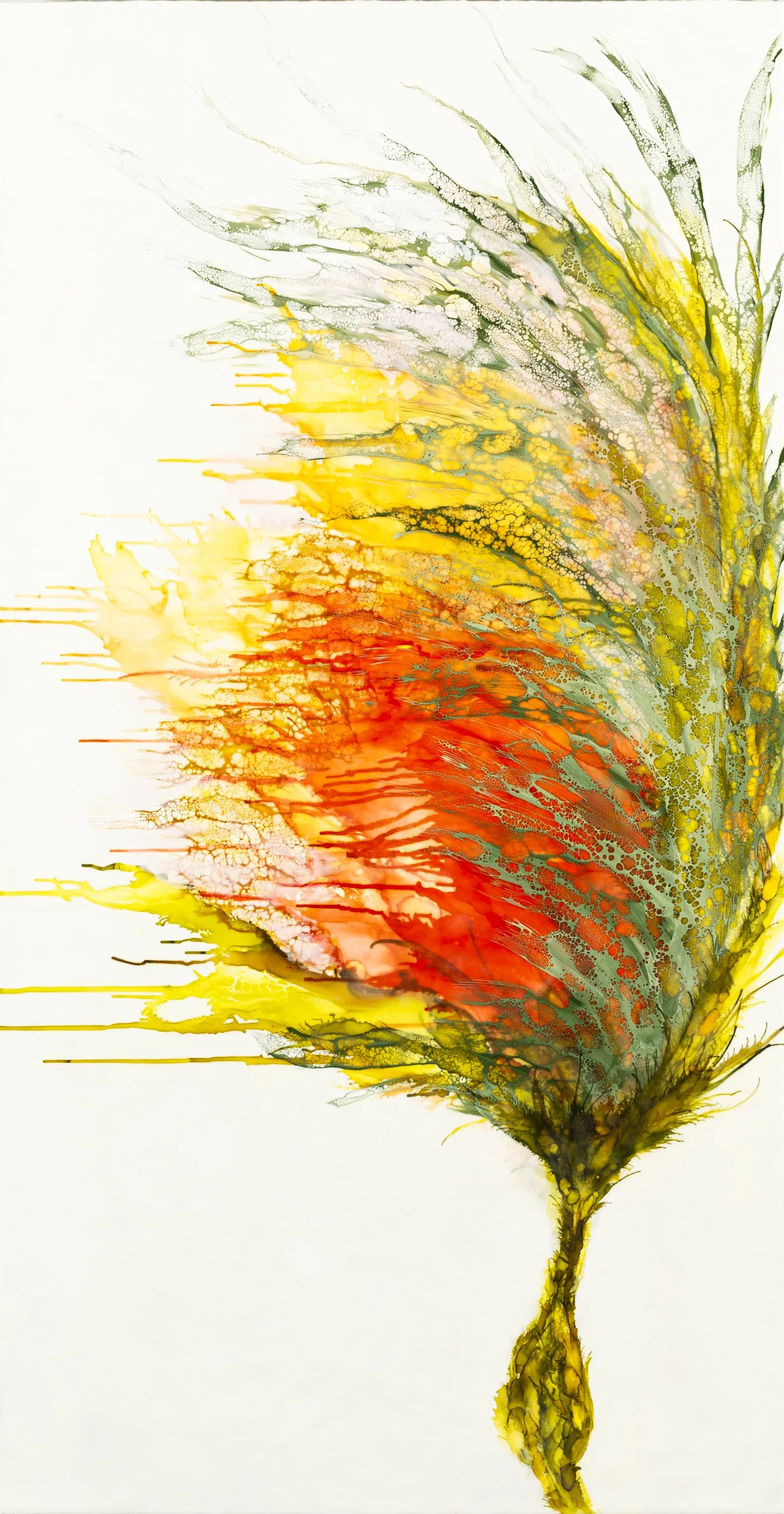 Heard It In the Wind  50" x 26" encaustic & mixed media on panel  SOLD
