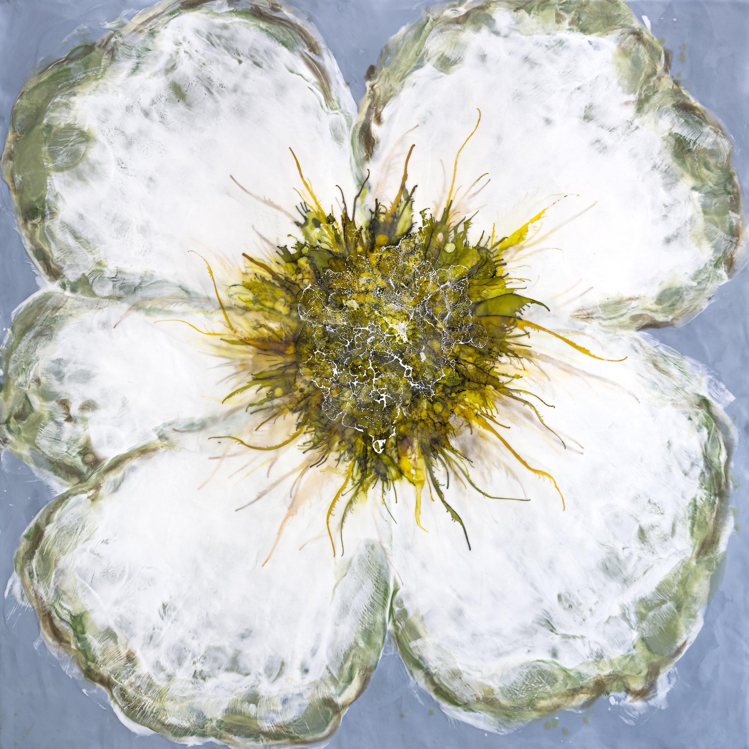 Fairy Tale Comes True  33" x 33" encaustic & mixed media on panel