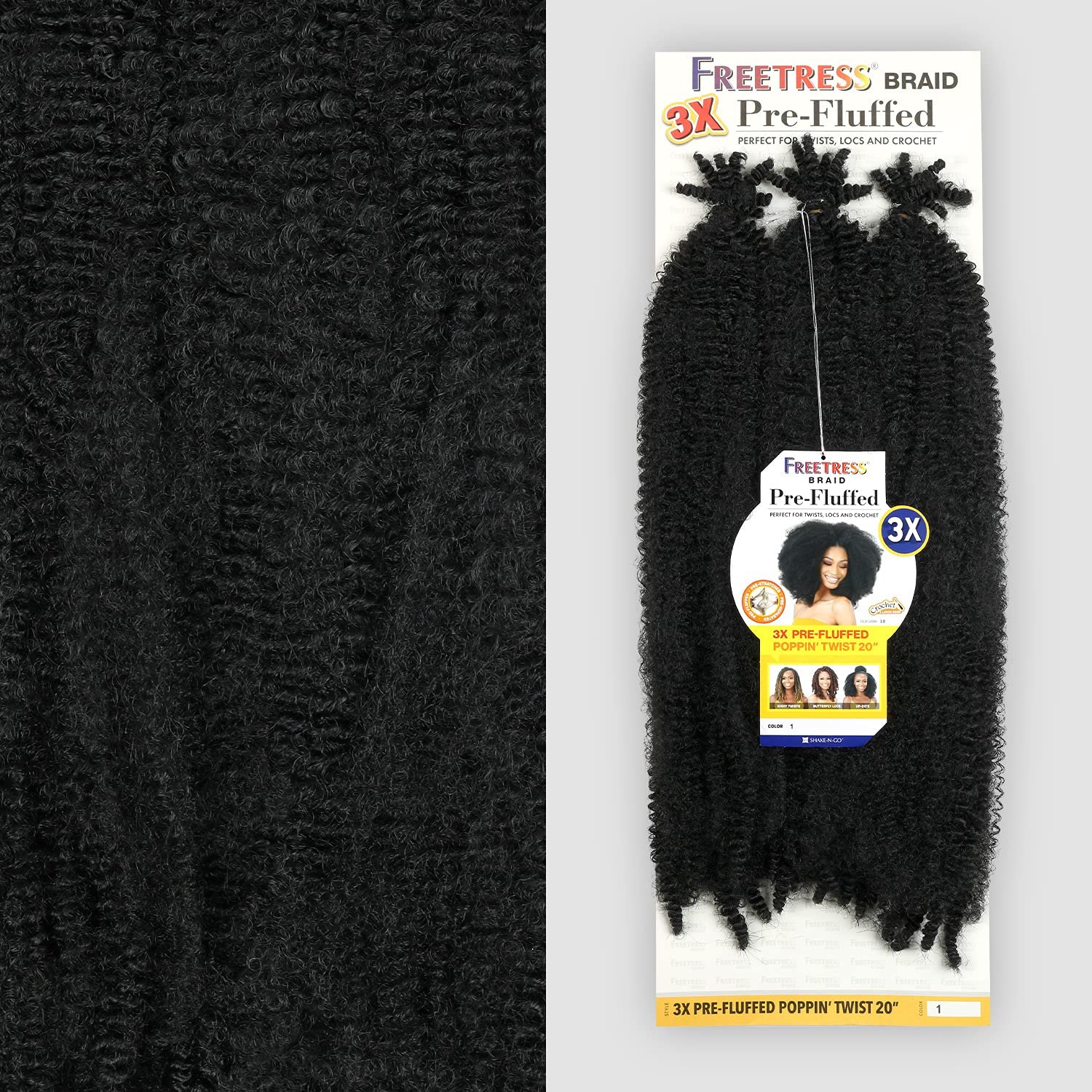 FreeTress Crochet Braids 3X Pre-Fluffed Poppin Twist 20"