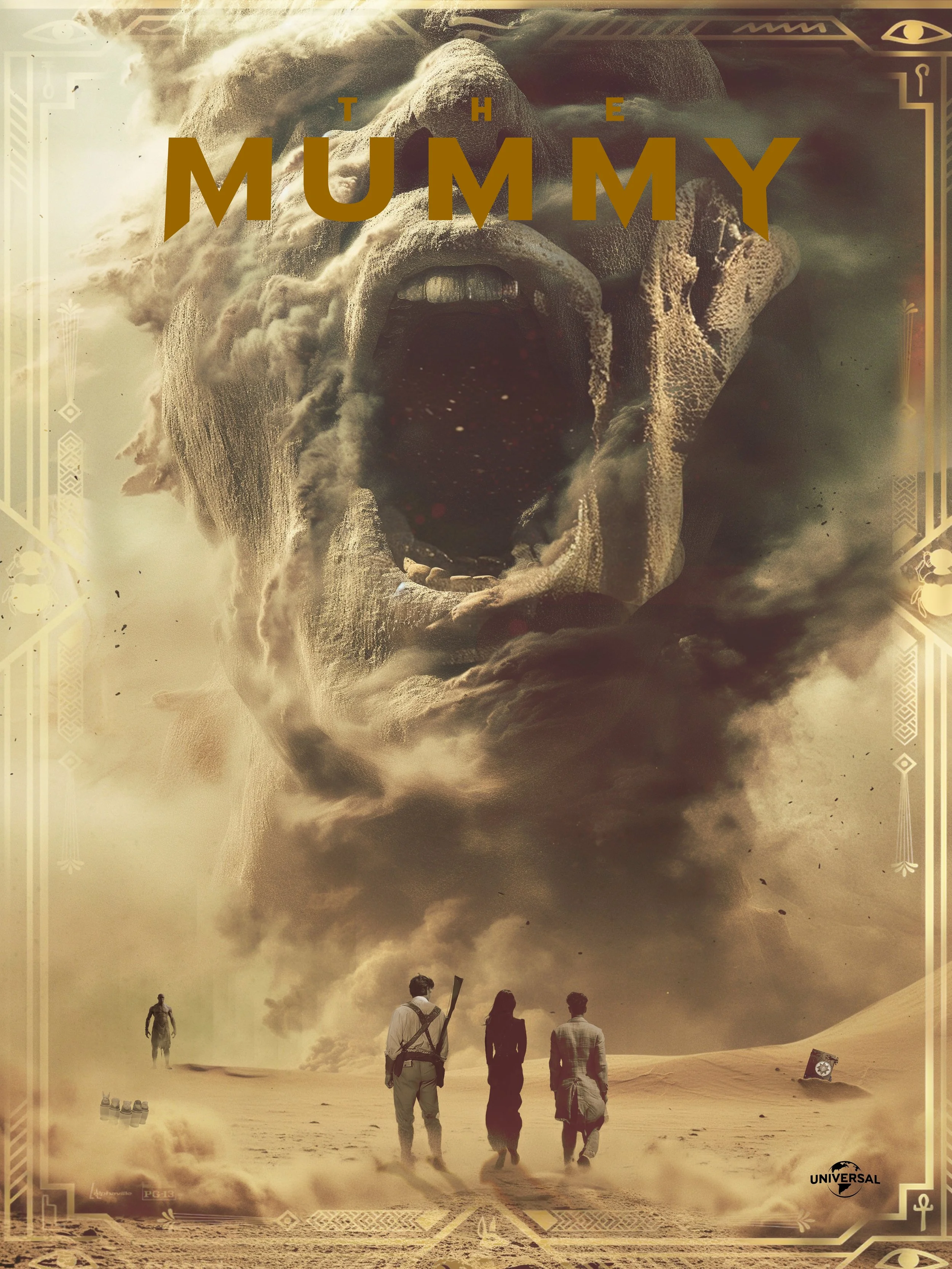 The Mummy one of the most epic monster movie but this scene was very iconic so I wanted to emphasis this and put it front and center.
