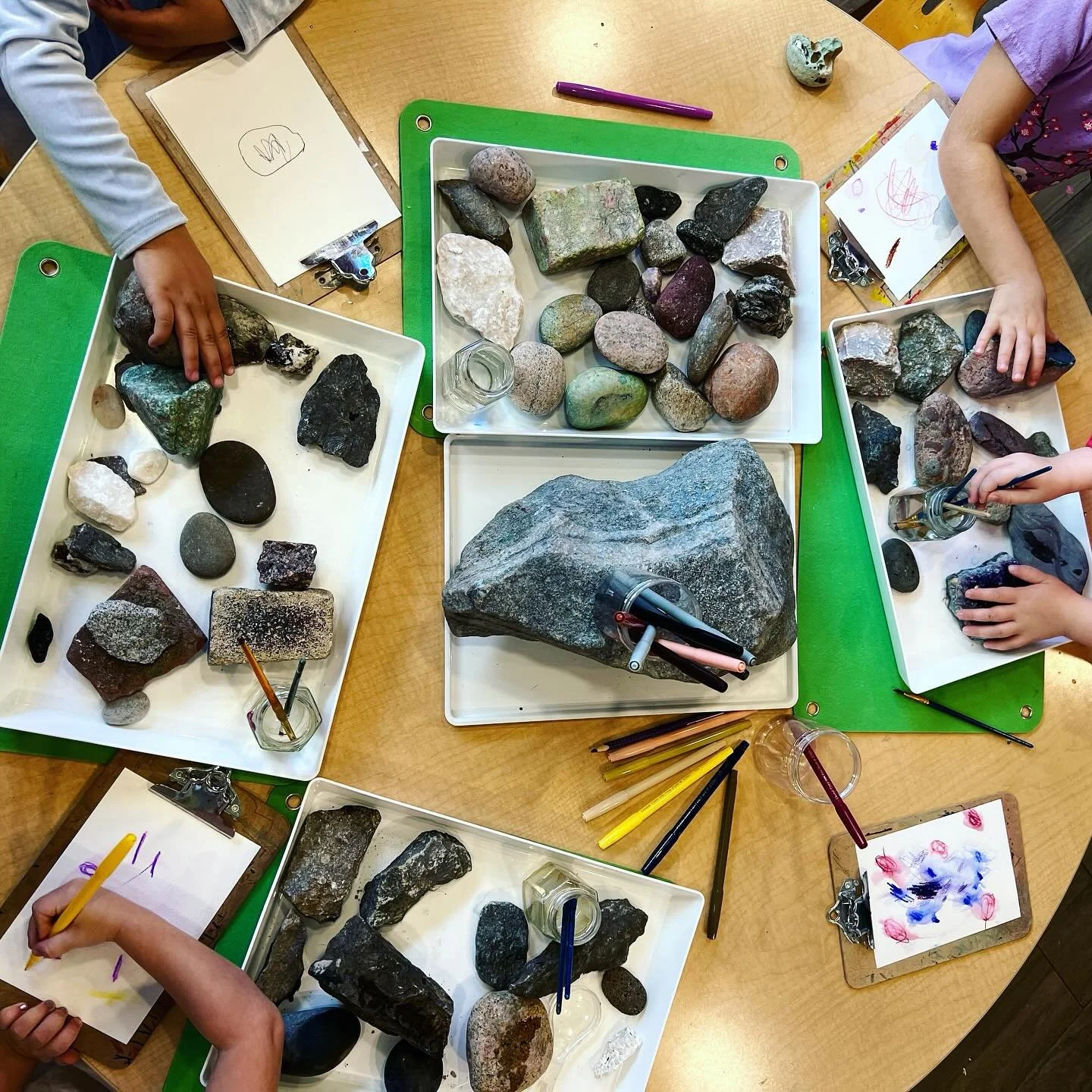 &ldquo;They came from space and landed in NYC. &ldquo; Age 3 

Children in the Hudson atelier have been theorizing about the origins of rocks.