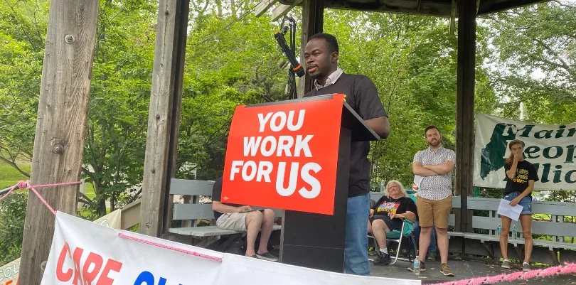 Mainers rally to urge King, other elected officials to support ‘transformative’ budget bill