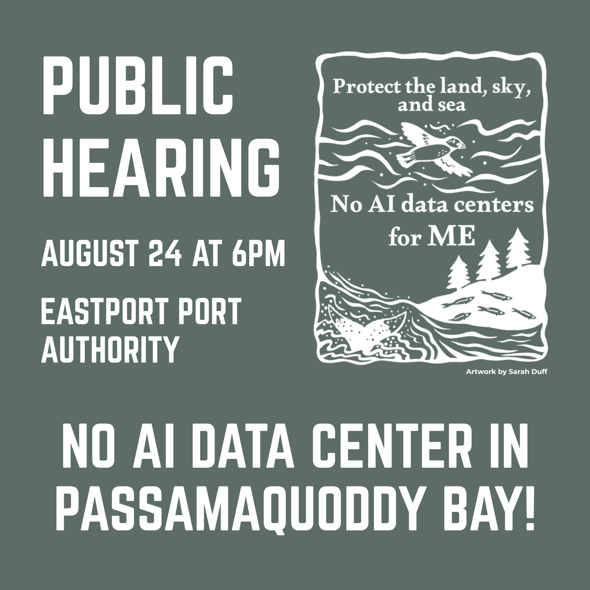 Public Hearing: No AI Data Centers in Our Waters
