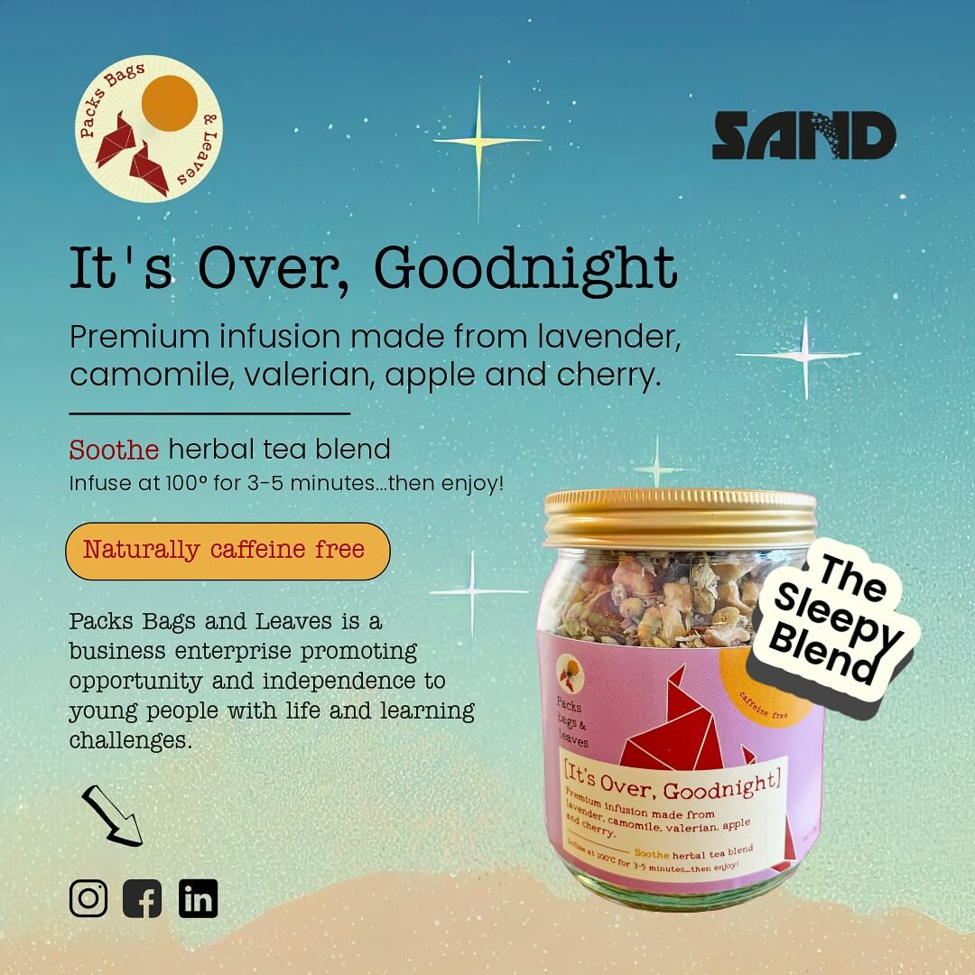 It&rsquo;s #worldsleepday tomorrow ☁️ Yay!
Did you know that our very talented trainees have created a soothing night time herbal tea blend for their Packs Bags &amp; Leaves range?

It&rsquo;s Over, Goodnight is a deliciously soothing and calming ble