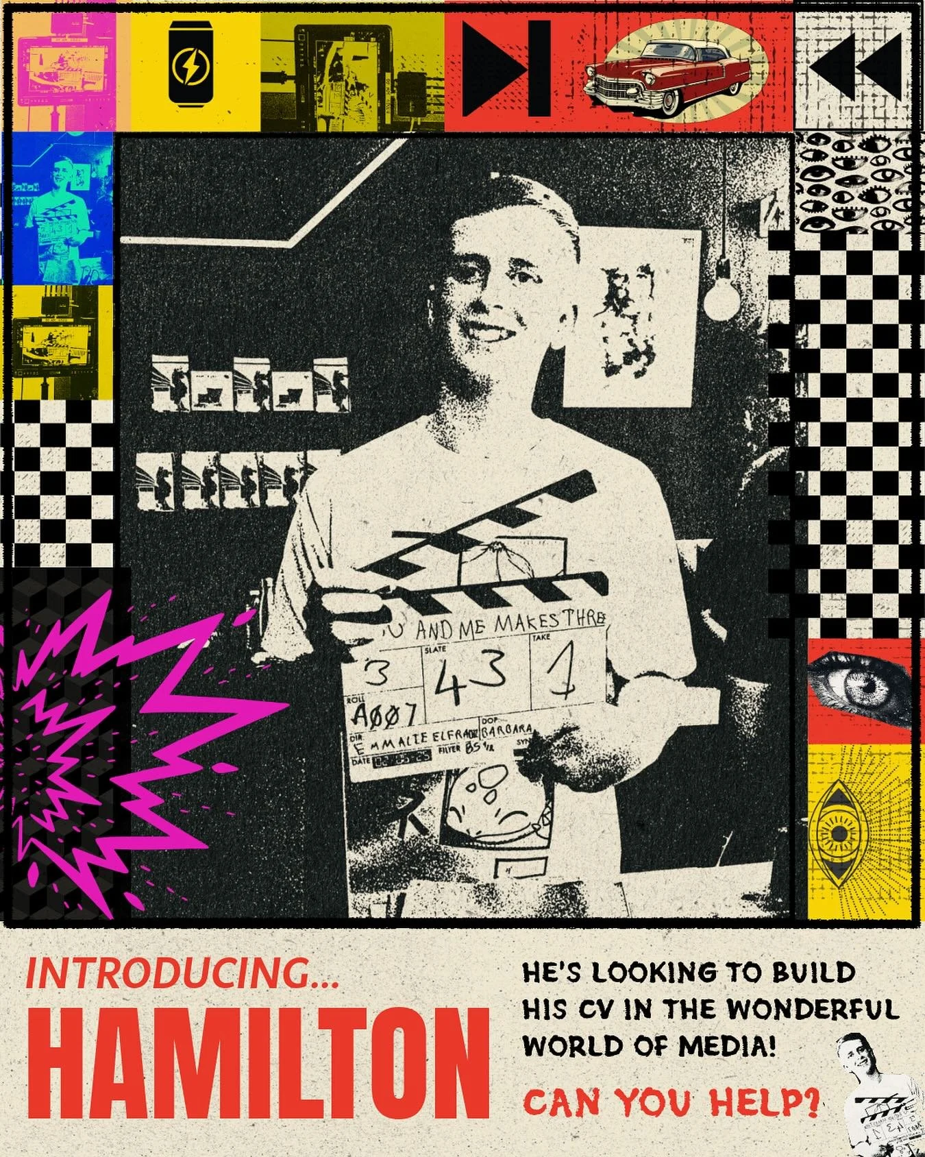 Introducing Hamilton&hellip;read on! 

Hamilton is currently building his CV working in the world of media and is already making a name for himself as a valuable member of a crew 👏🏻

In his last role he worked as a runner for @youandmemakesthreefil