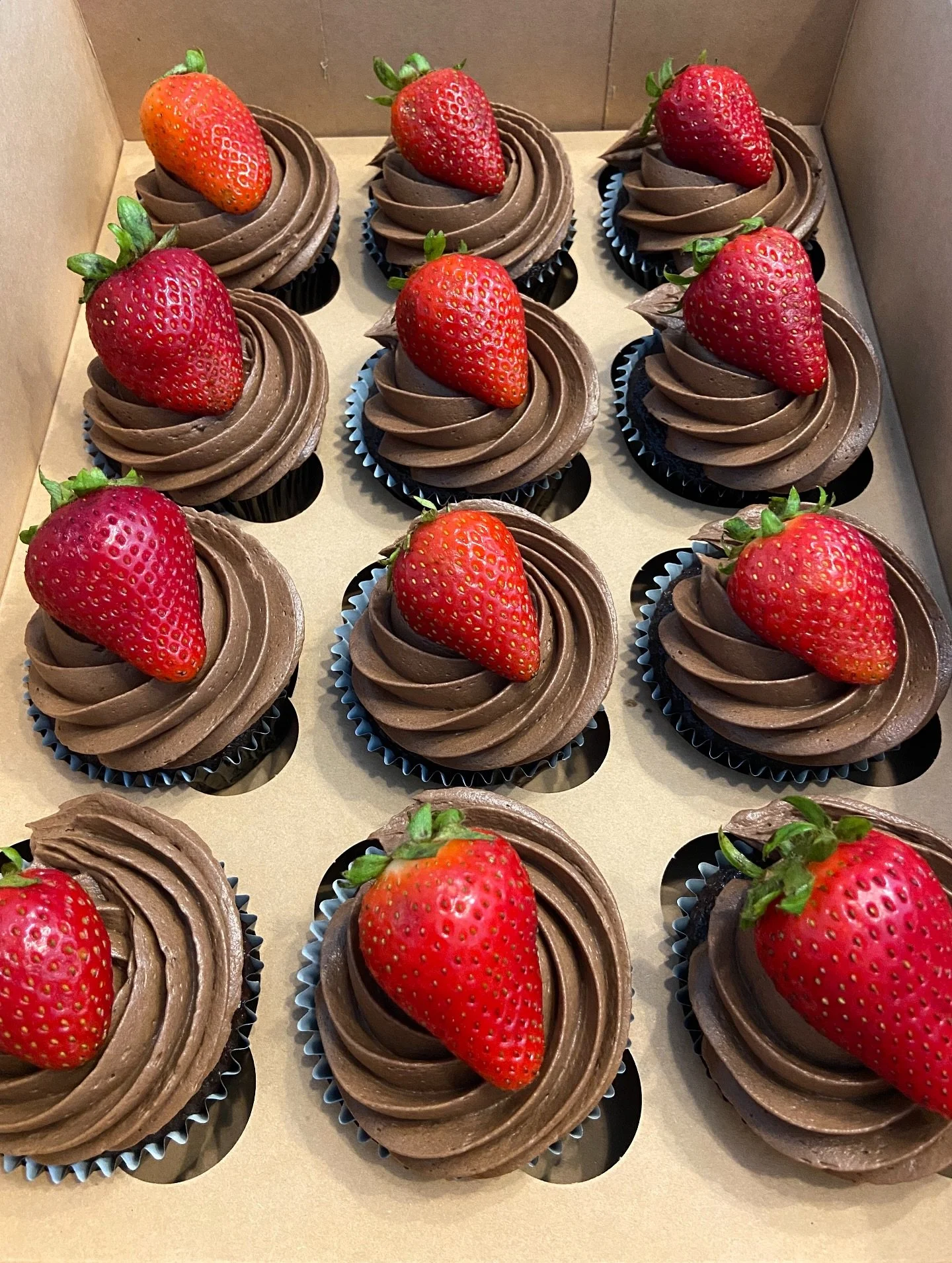 Chocolate cupcakes topped with fresh strawberries 🍫🍓
#sweetgscupcakes #cupcakes #dessert #aurora #illinois #starbaker #fyp