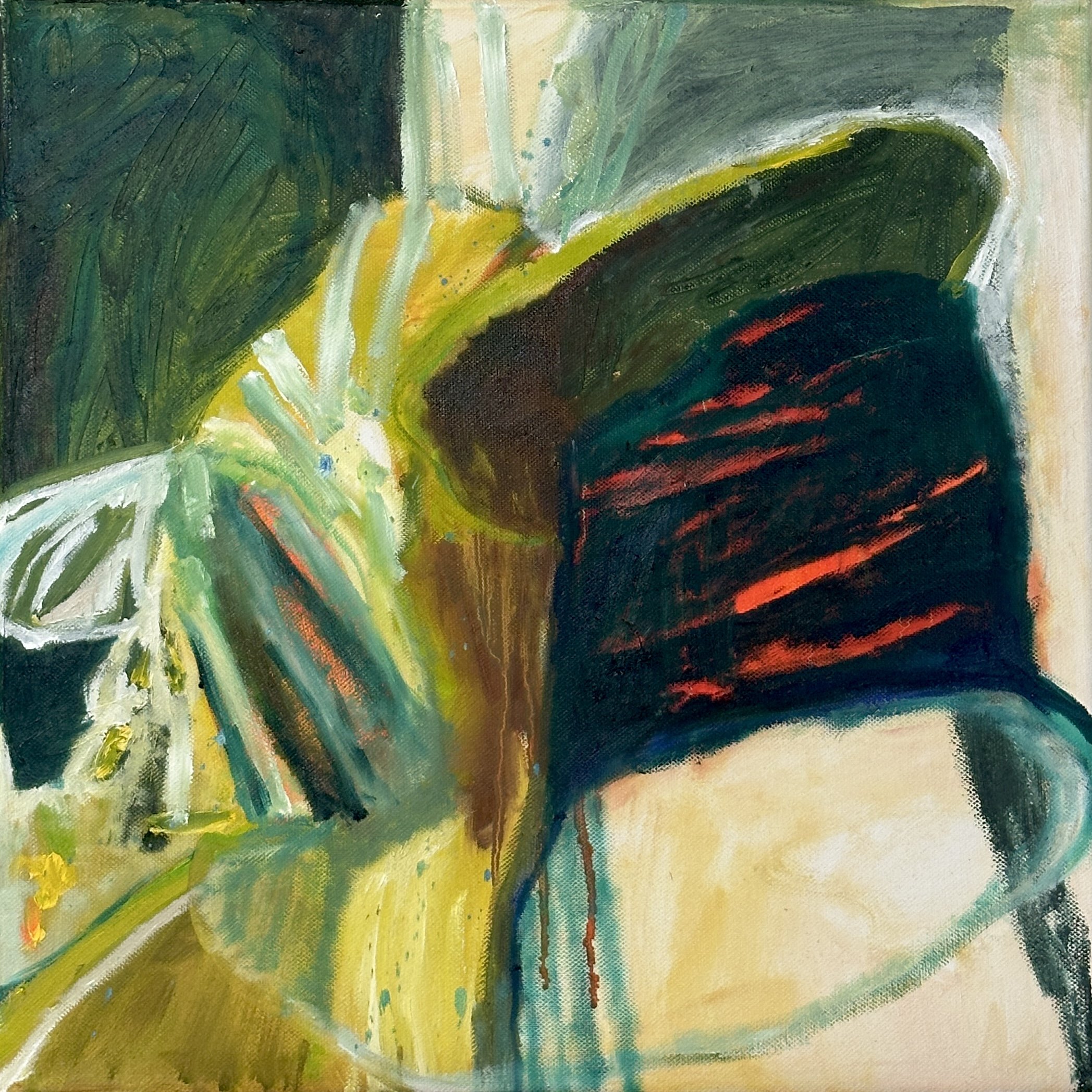 Red Trampoline, 2026, oil on canvas, 40x40cm