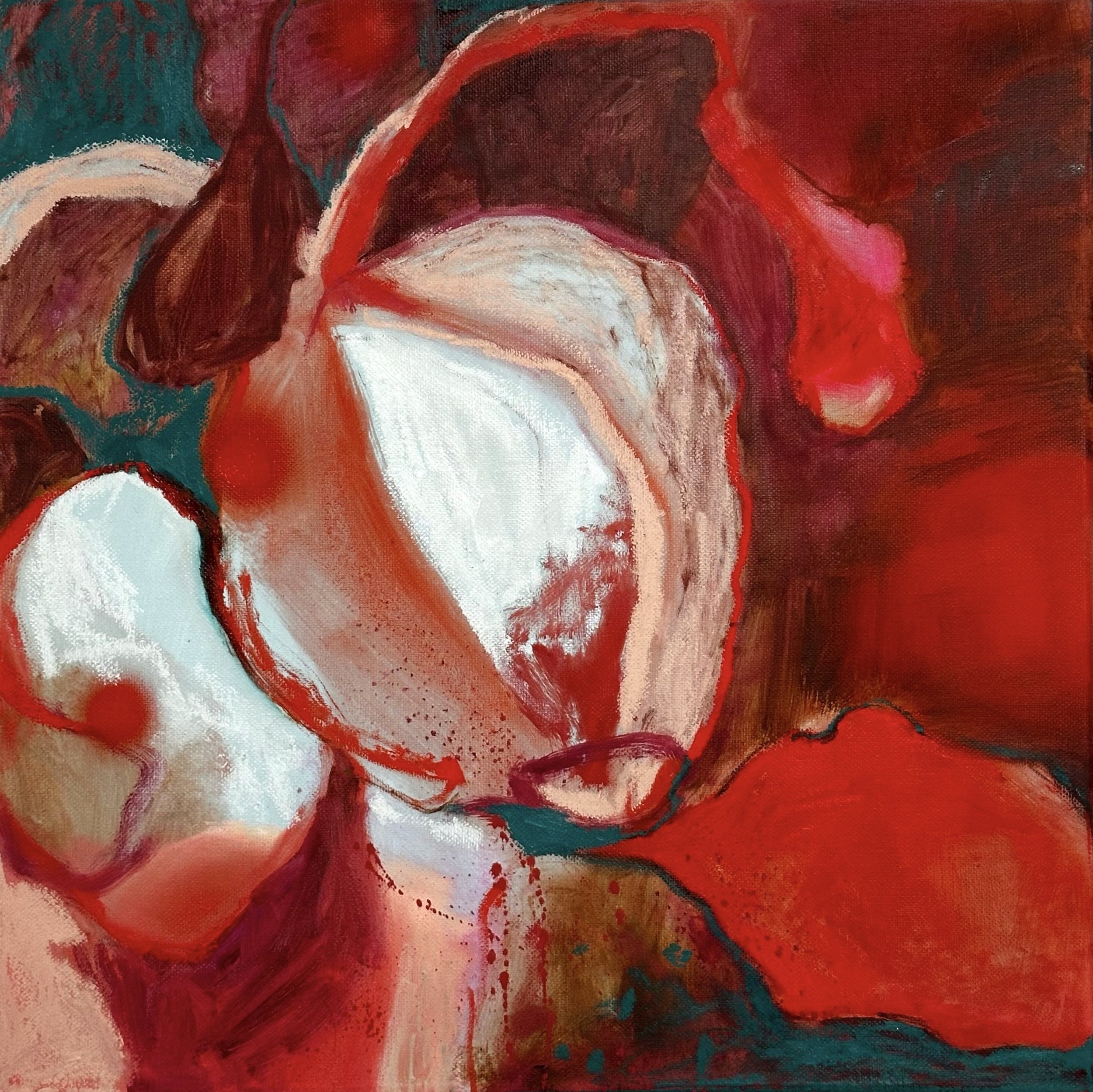 Red Spot (2026) oil on canvas, 40 × 40cm