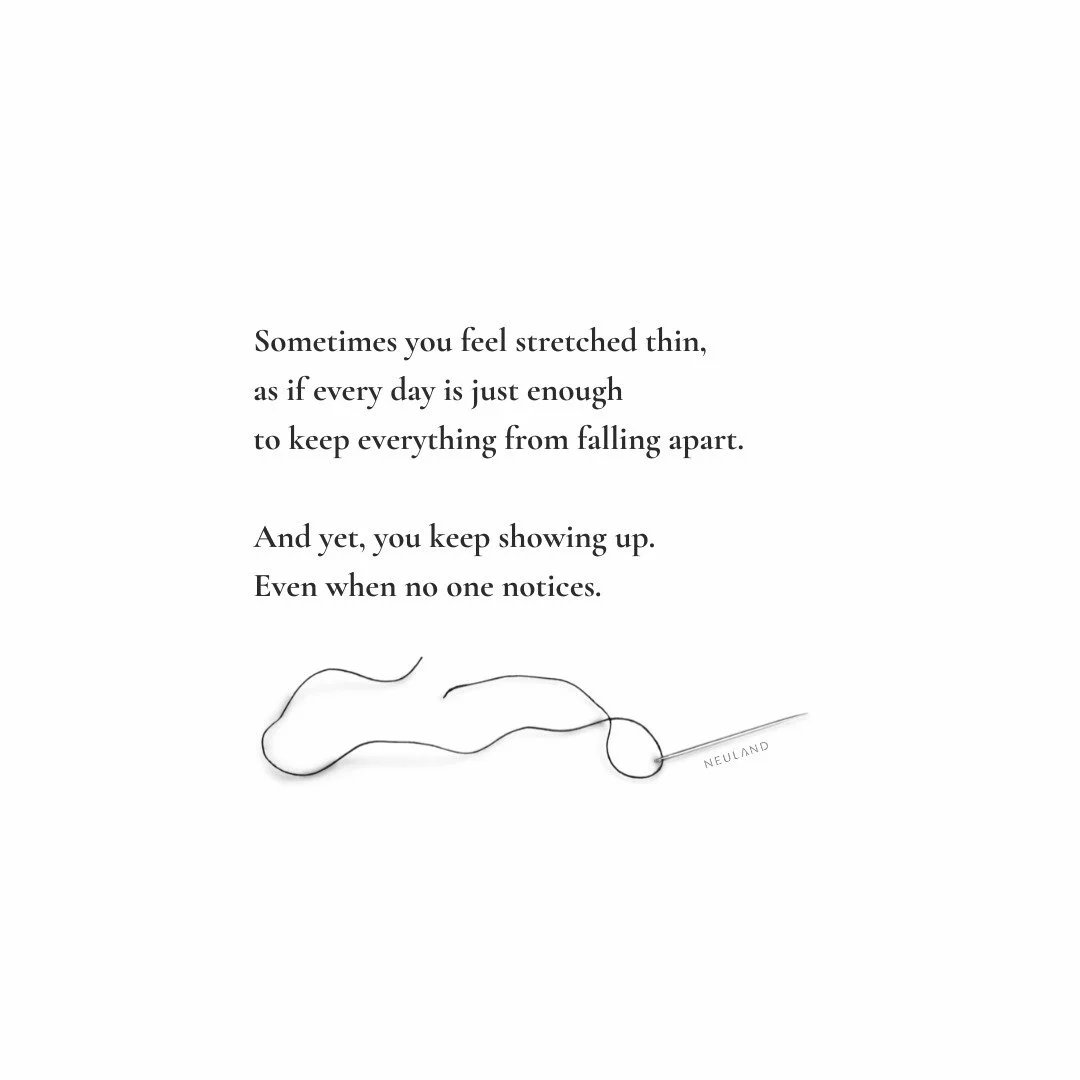 Holding everything together takes energy.
Often, the effort is not visible.

&mdash;

I'm Katja, an Integrative Life &amp; Business Coach and certified Yoga Therapeutic Specialist.

My work explores somatic awareness and nervous system support for pe