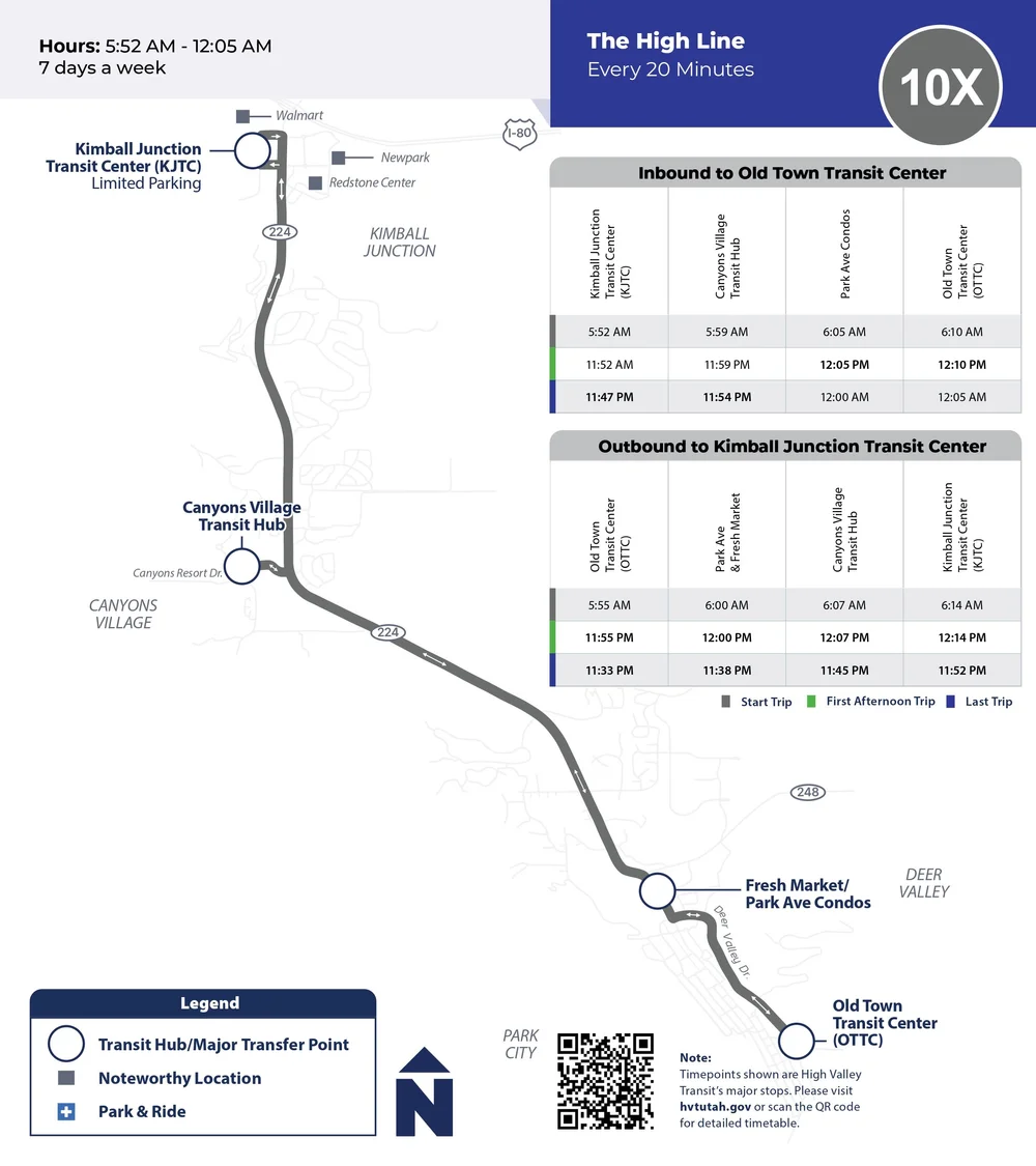 Ut Bus Map 10X The High Line to Old Town Transit Center — High Valley Transit ...