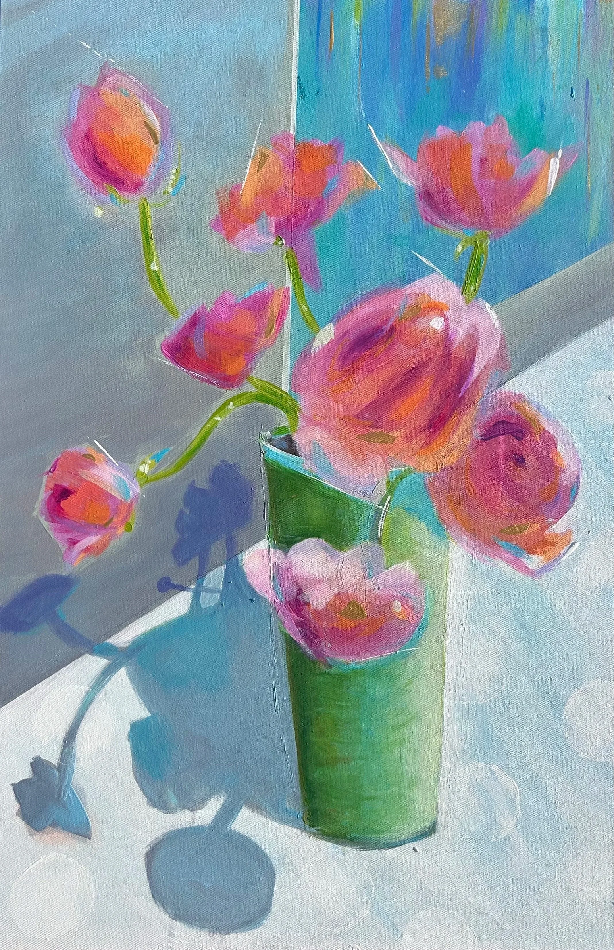 "Shadow Blossoms"  acrylic  24" x 36"   $750