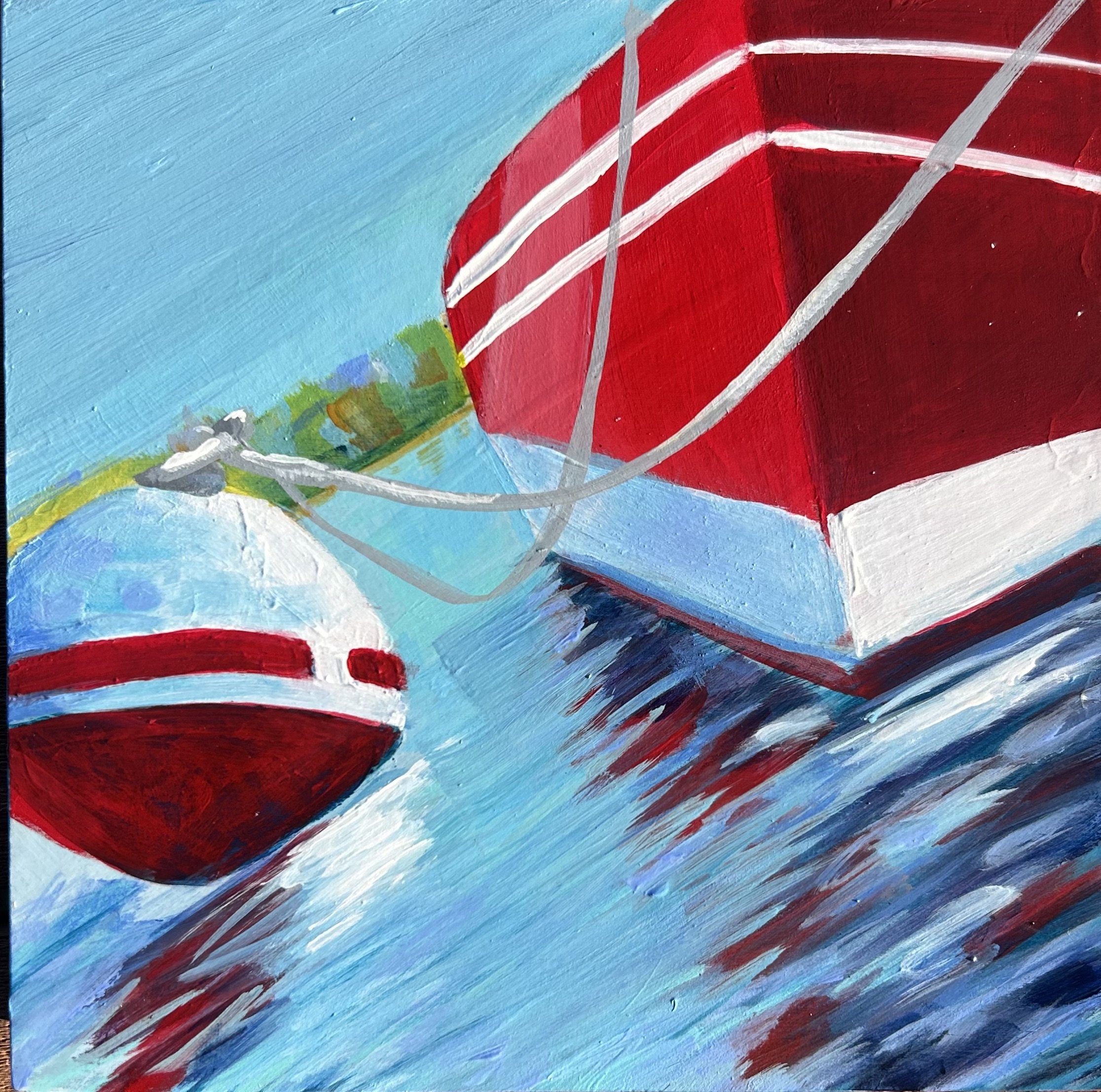 "Red" acrylic  8"x8"  $300.