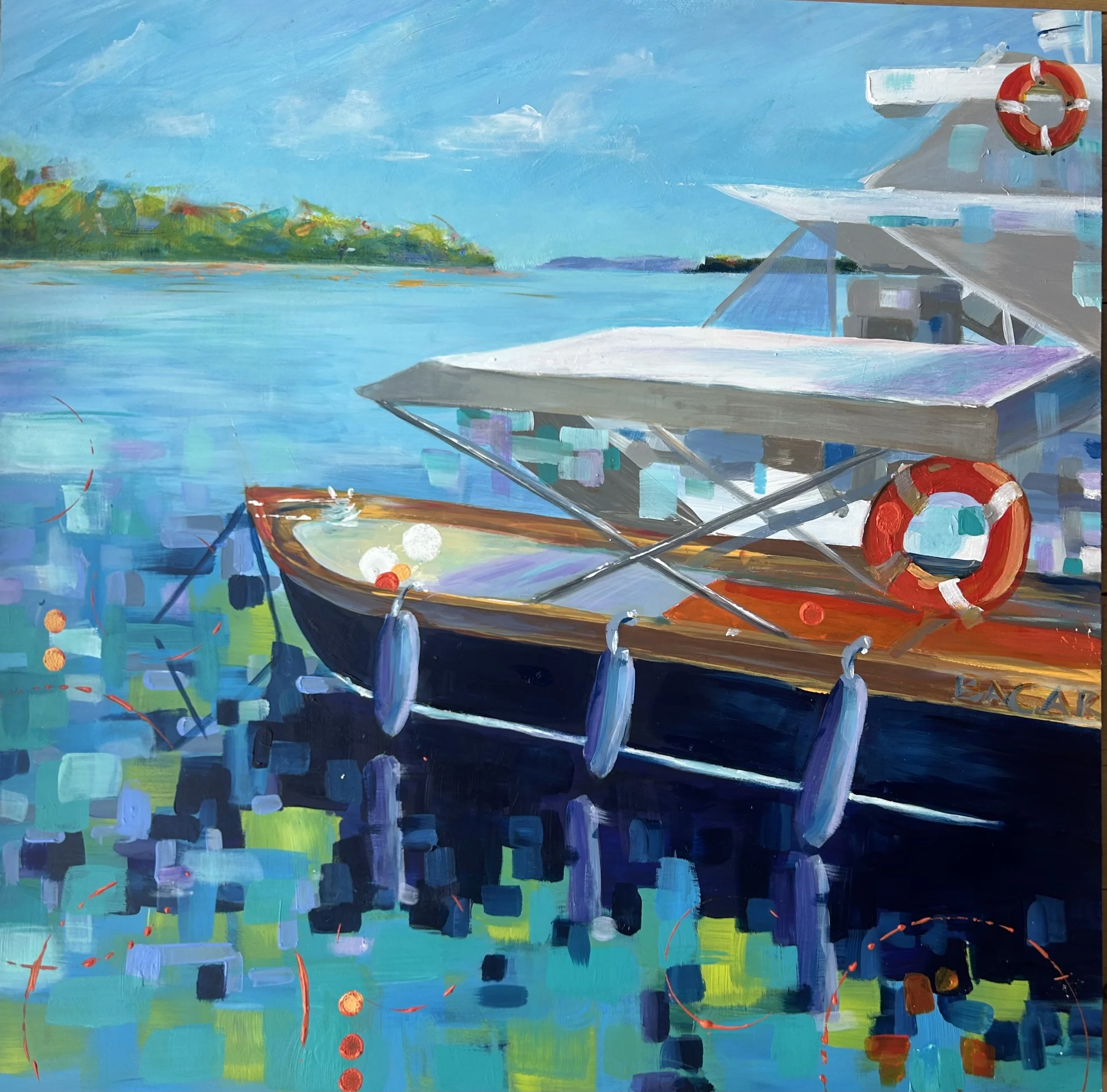 "Island Boat"
acrylic 30"x30" $2000.