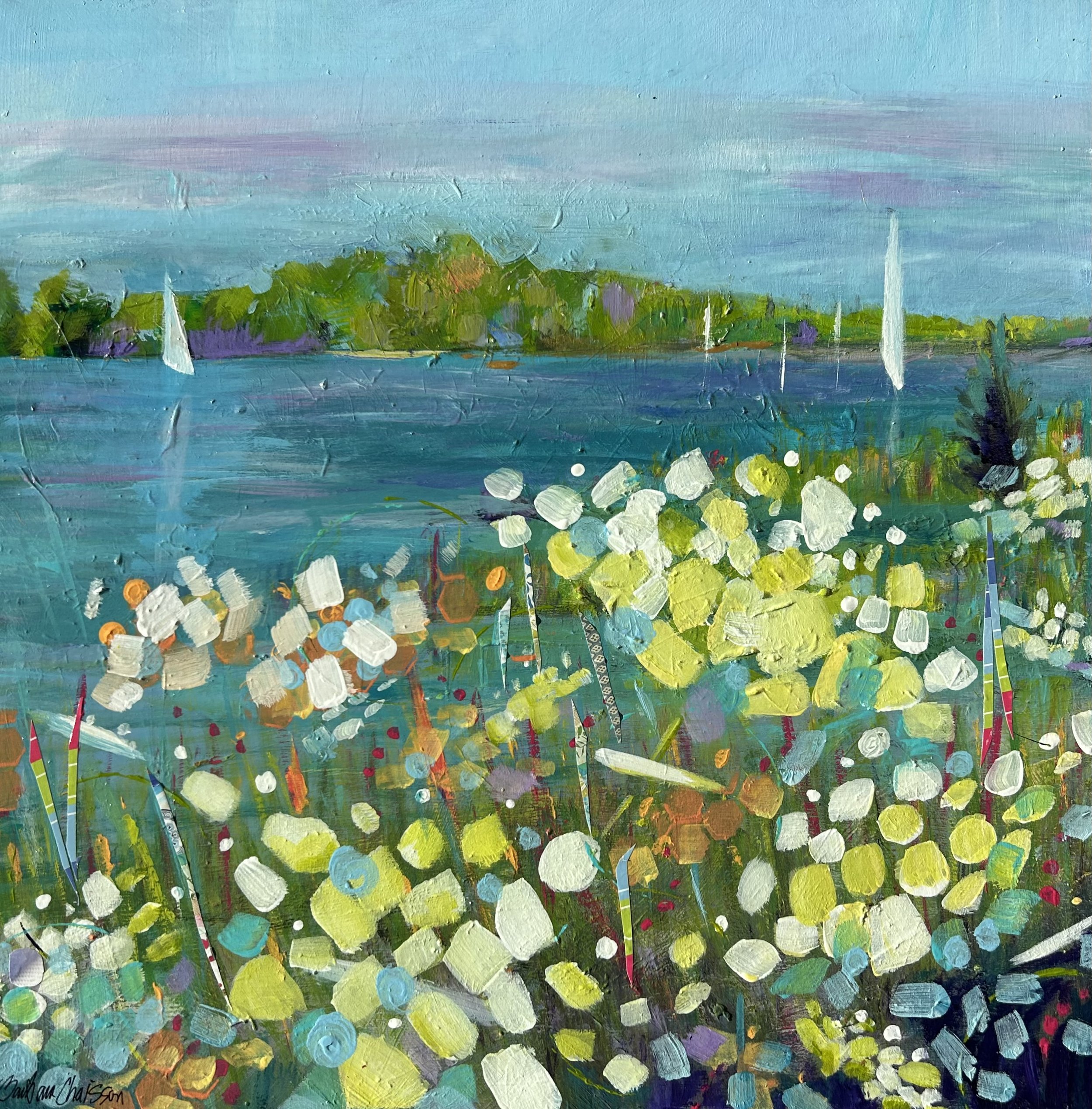 "Tranquil" acrylic 16"x16" $400.