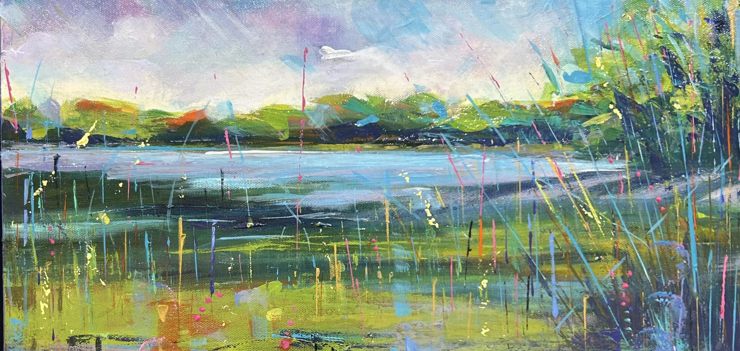 "Marsh Colors"  acrylic 10'x20"  $600.