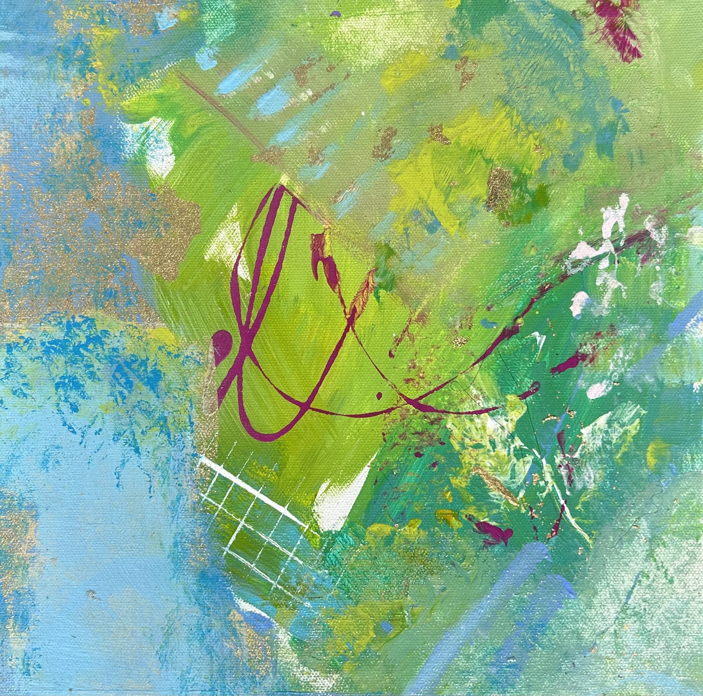 "Land Meets Sea"  mixed media 12" x12" $350